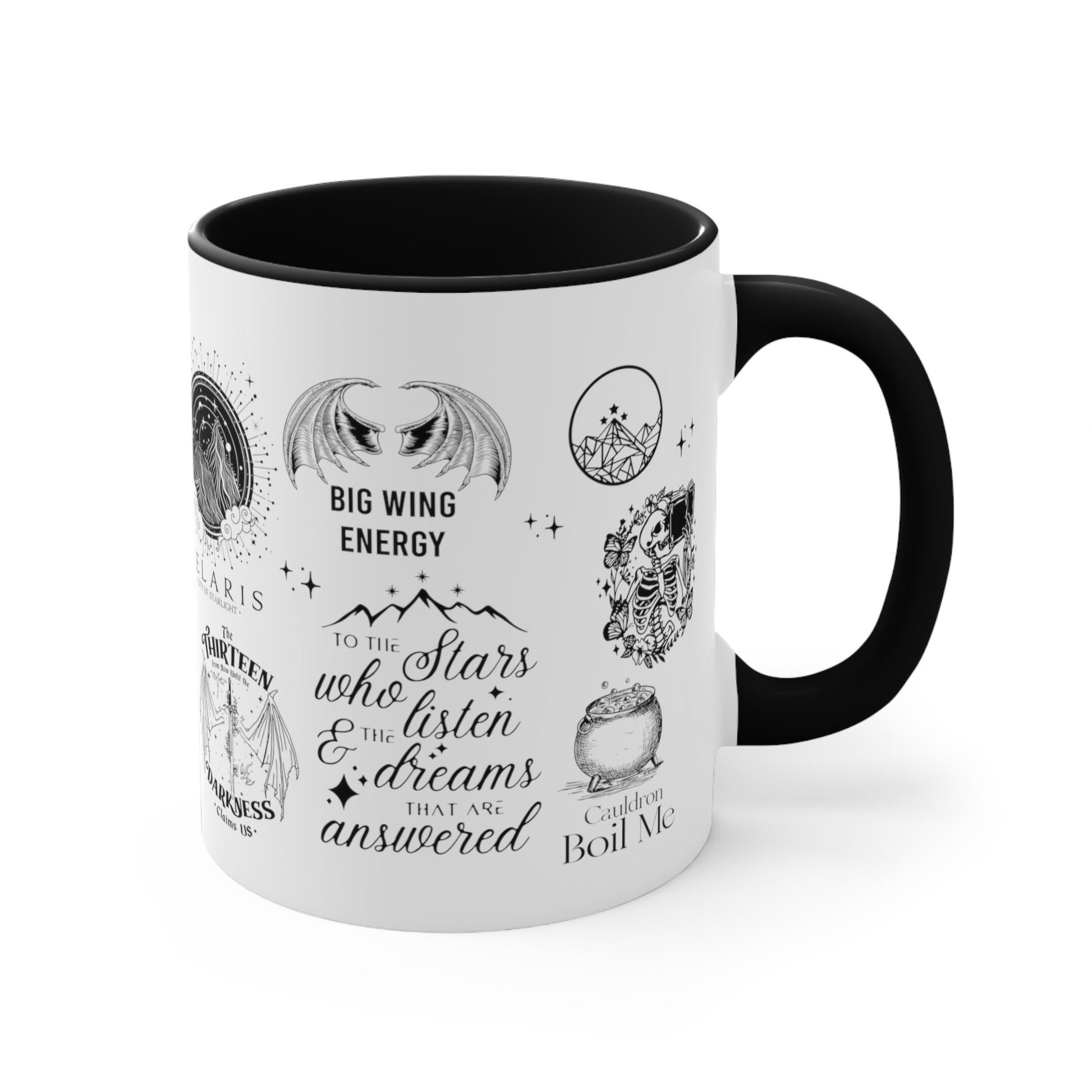 ACOTAR Mug – Big Wing Energy Coffee Cup, Velaris & Night Court Quotes, Sarah J Maas Fan Gift, To the Stars Who Listen Mug, Fantasy Bookish Mug MGVLR31