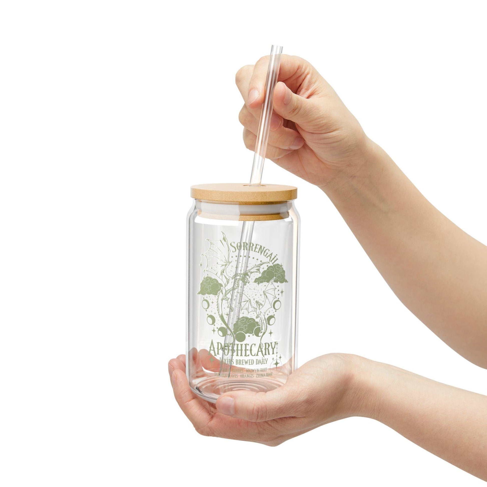 Fourth Wing Apothecary Sipper Glass, Book Lover Gift, Galentines Gift GLVLR28