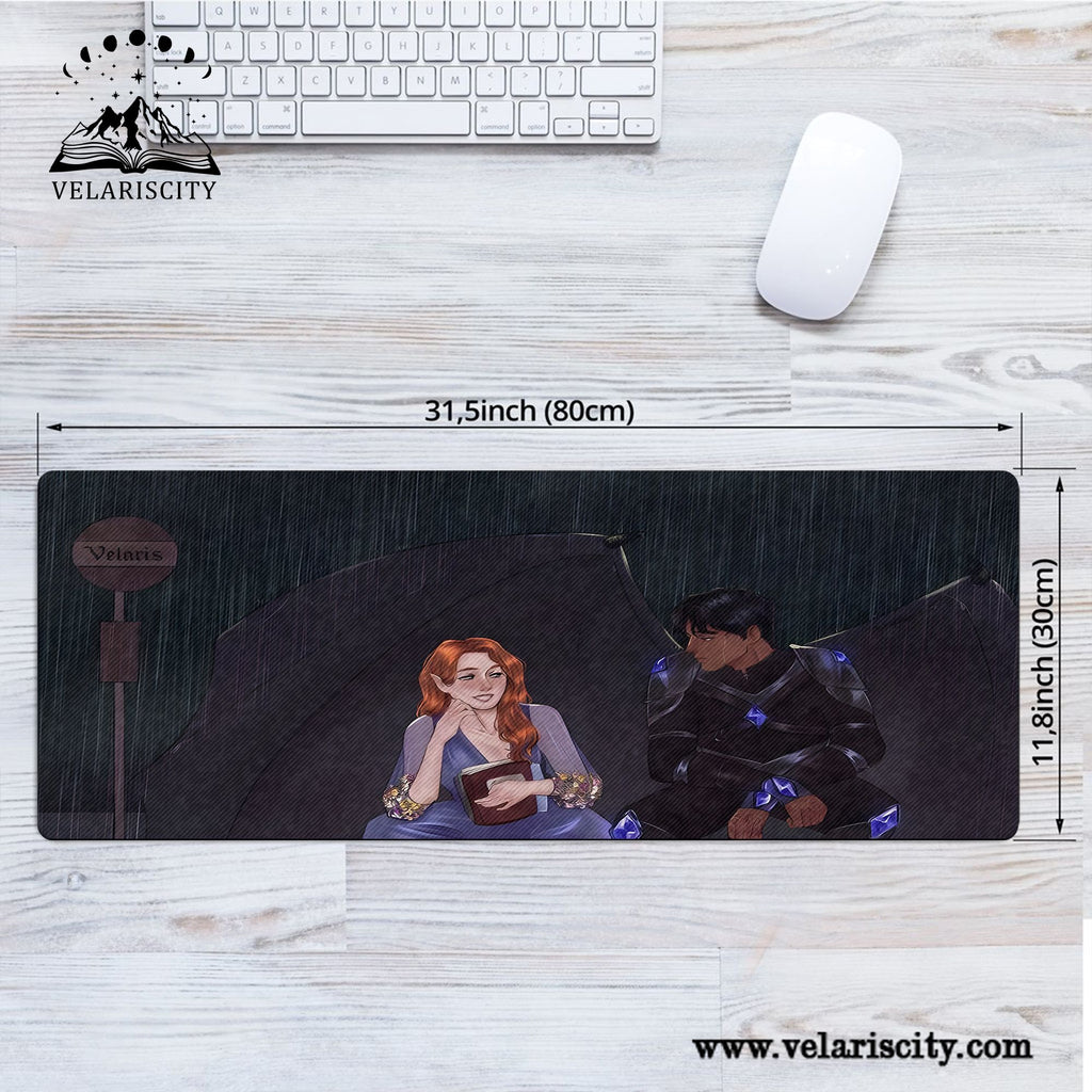 Nesta and Cassian Desk Mat, ACOTAR Desk Pad, Large Gaming Mouse Pad, Court of Nightmares Fan Art Gift for Fan DMVLR30