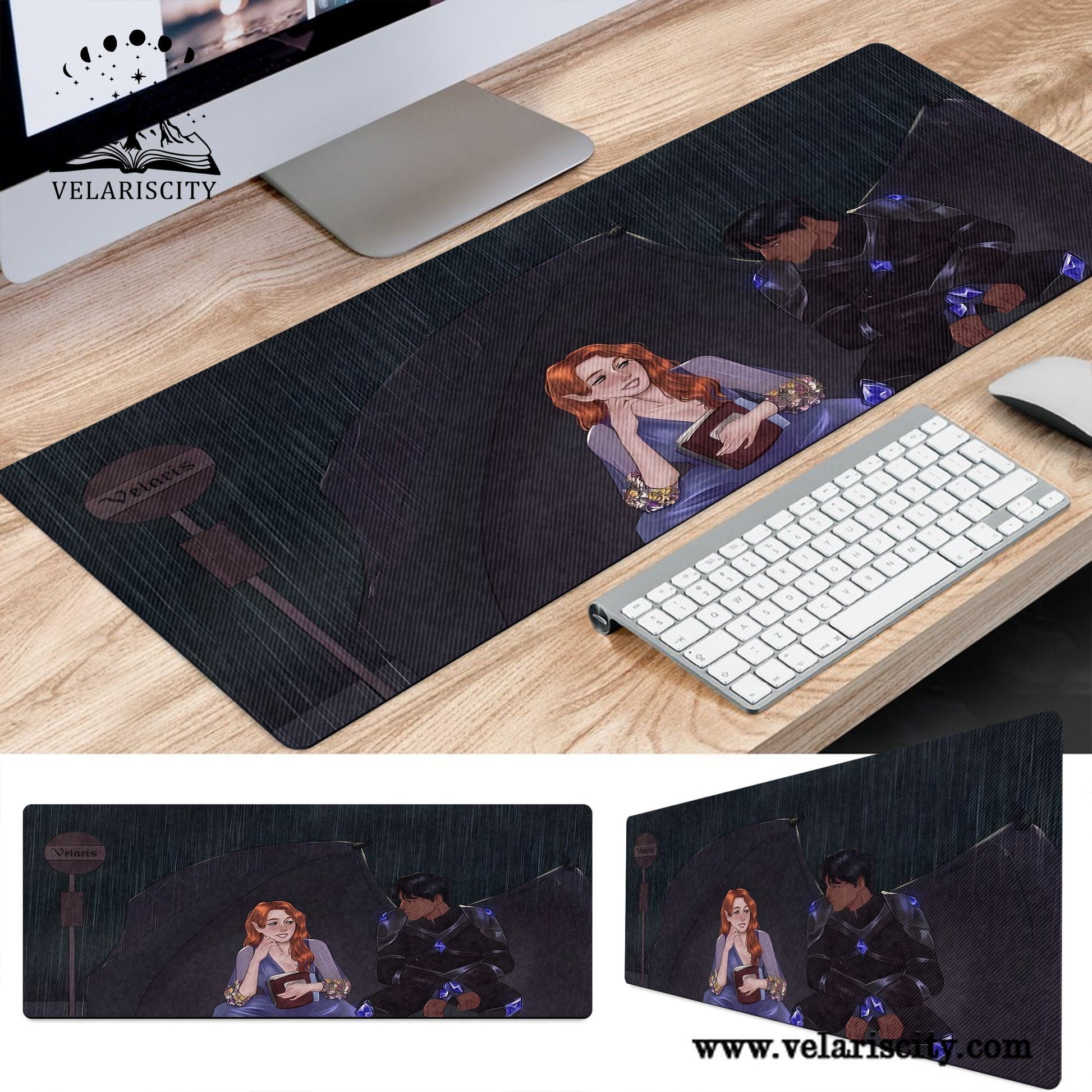 Nesta and Cassian Desk Mat, ACOTAR Desk Pad, Large Gaming Mouse Pad, Court of Nightmares Fan Art Gift for Fan DMVLR30