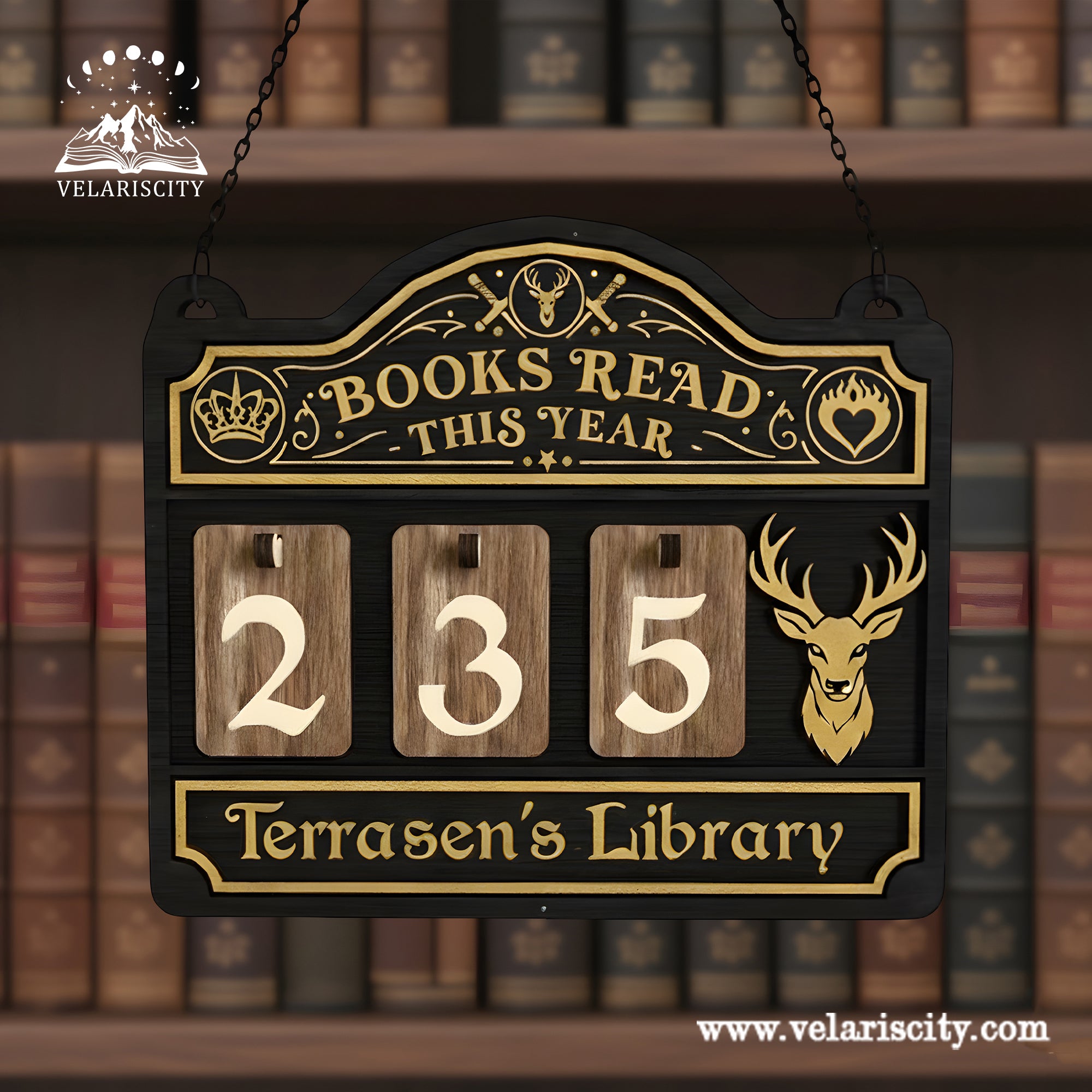 Terrasen Book Tracker Sign, Throne of Glass Inspired Decor, Fantasy Bookish Reading Goal Display, Cozy Reading Corner Gift BTVLR37