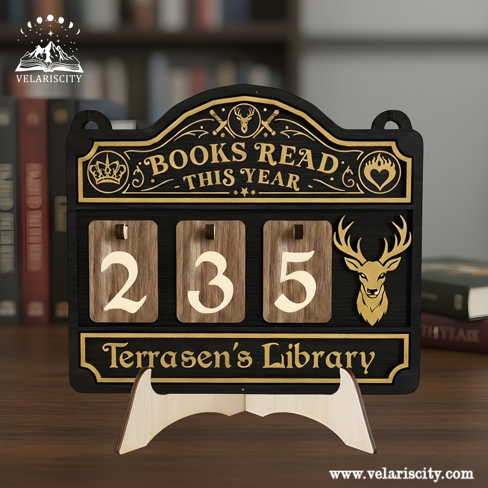 Terrasen Book Tracker Sign, Throne of Glass Inspired Decor, Fantasy Bookish Reading Goal Display, Cozy Reading Corner Gift BTVLR37