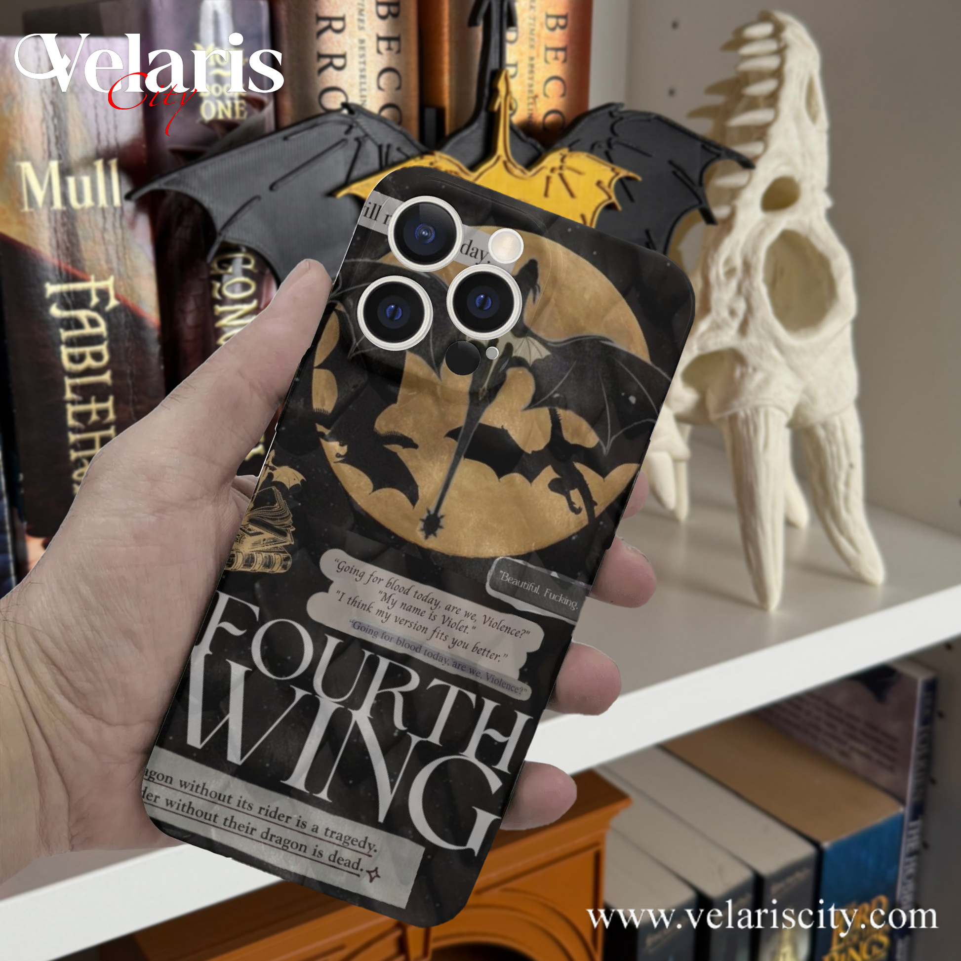 Phone Case Fourth Wing Dragon Rider Quote - Fourth Wing Inspired Design, Fantasy Novel iPhone Cover, Book Lover Gift PCVLR29