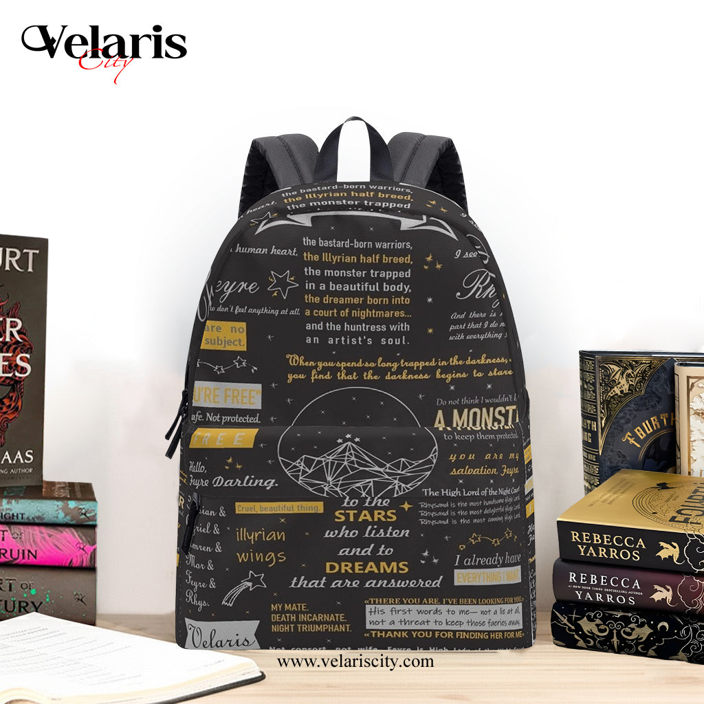 ACOTAR Backpack, Velaris Inspirational Quotes Backpack, Book Lover Gift BPVLR32