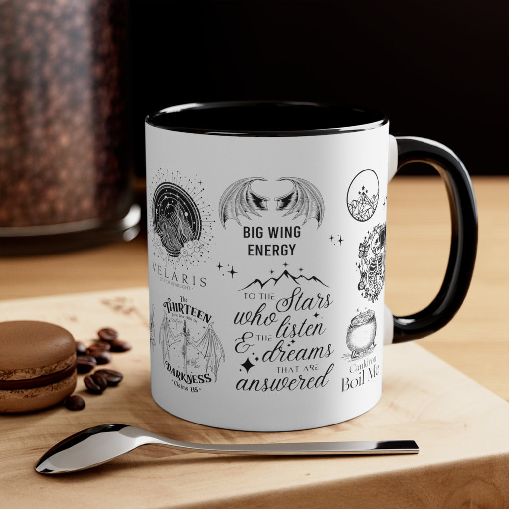 ACOTAR Mug – Big Wing Energy Coffee Cup, Velaris & Night Court Quotes, Sarah J Maas Fan Gift, To the Stars Who Listen Mug, Fantasy Bookish Mug MGVLR31