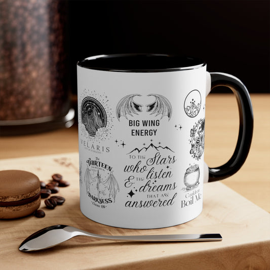 ACOTAR Mug – Big Wing Energy Coffee Cup, Velaris & Night Court Quotes, Sarah J Maas Fan Gift, To the Stars Who Listen Mug, Fantasy Bookish Mug MGVLR31