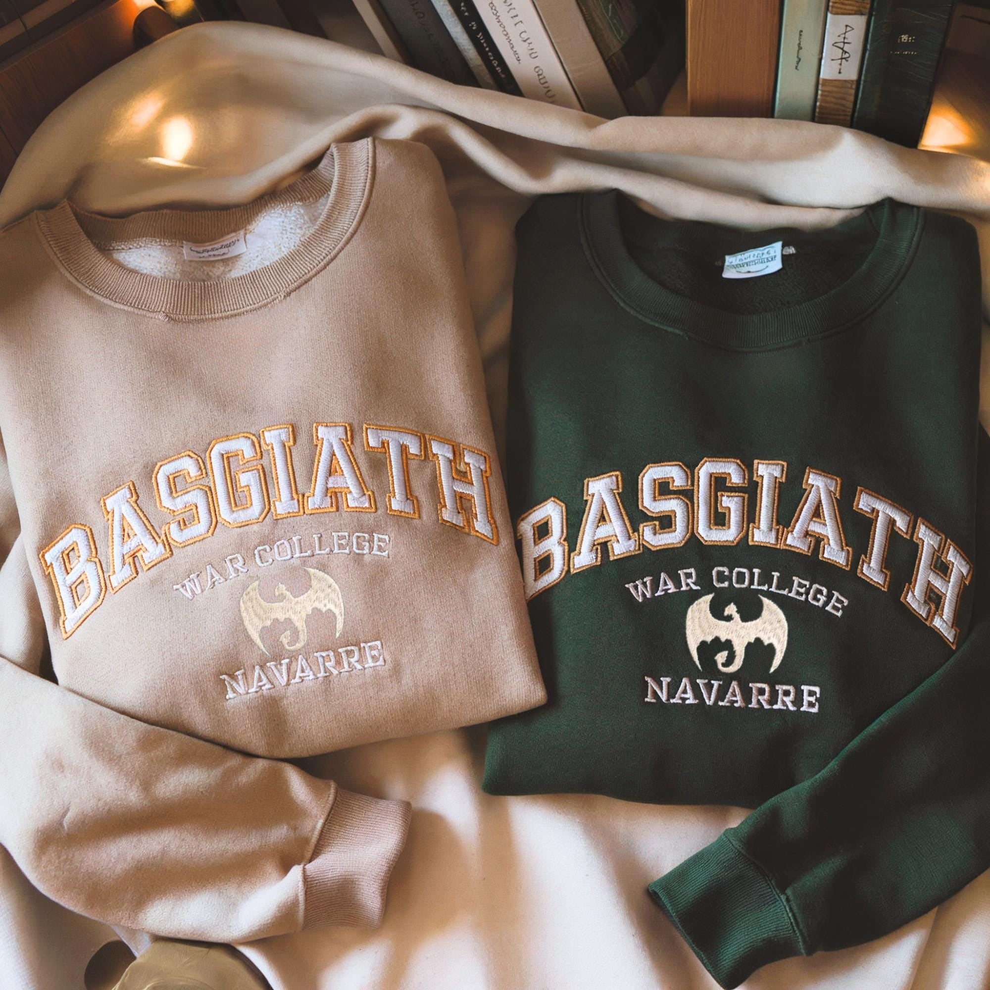Embroidered Basgiath War College Sweatshirt, Dragon Rider Shirt, Violet Sorrengail Shirt,Fourth Wing Books, Fantasy Reader, Booktok, Navarre VEMB40