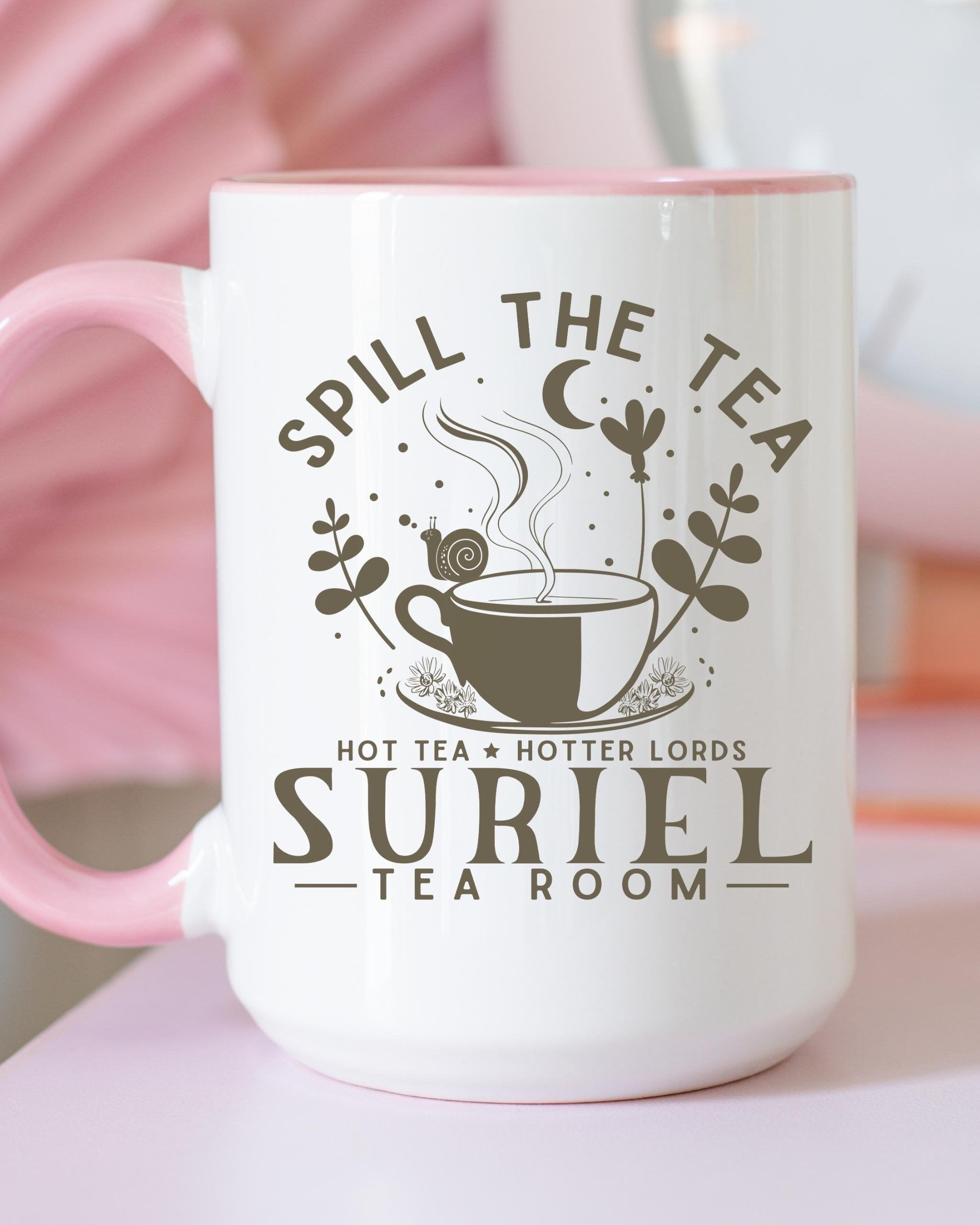 Suriel Tea Two-tone Coffee Mug, a Court of Throns and Roses Mug, Sarah J Maas, ACOTAR, Suriel's Tearoom, High Lord Hot Tea Cup, Bookish Gift MGVLR32