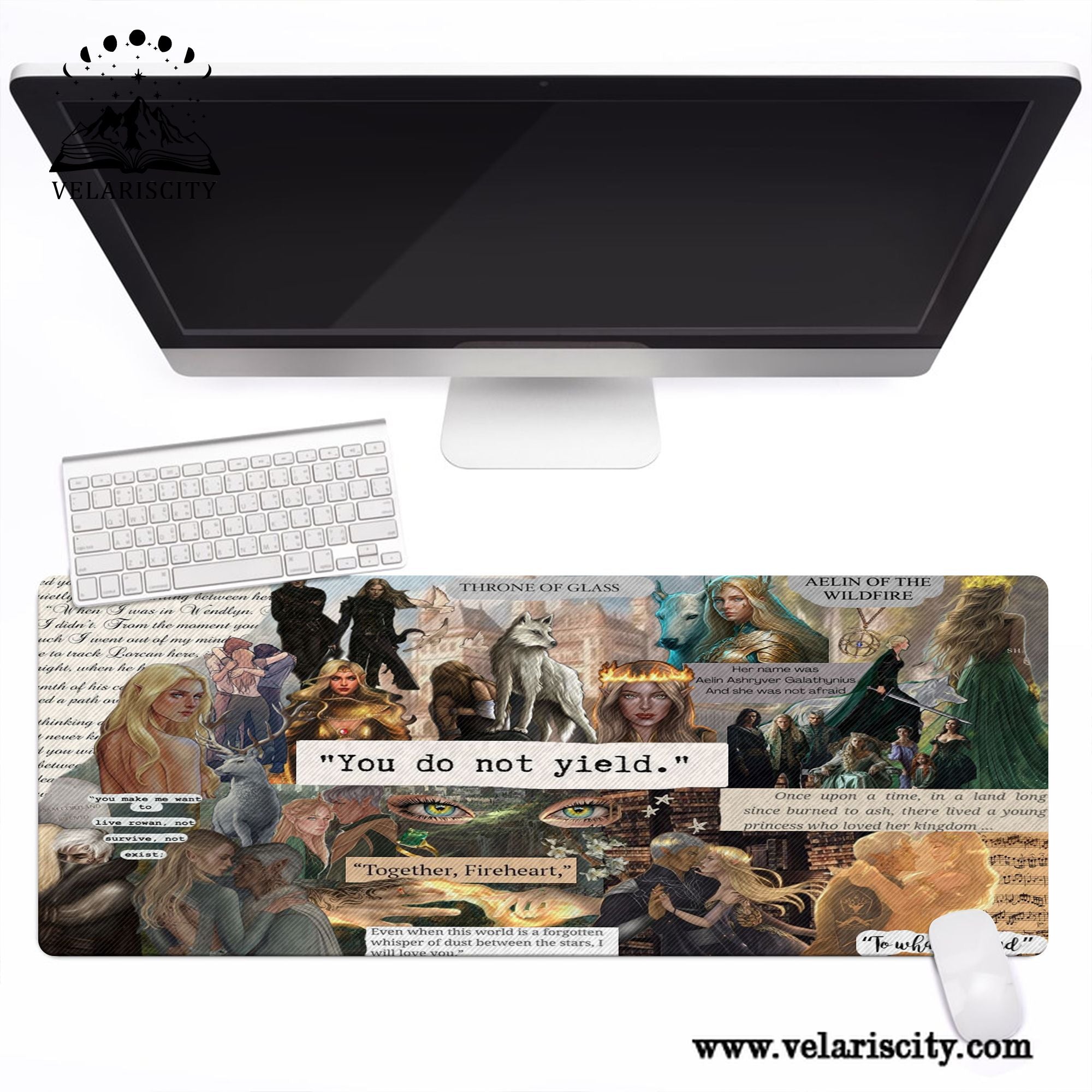 Throne of Glass Desk Mat, Aelin Galathynius Fireheart Desk Pad, Large Gaming Mouse Pad, Sarah J Maas Bookish Gift for Readers DMVLR31