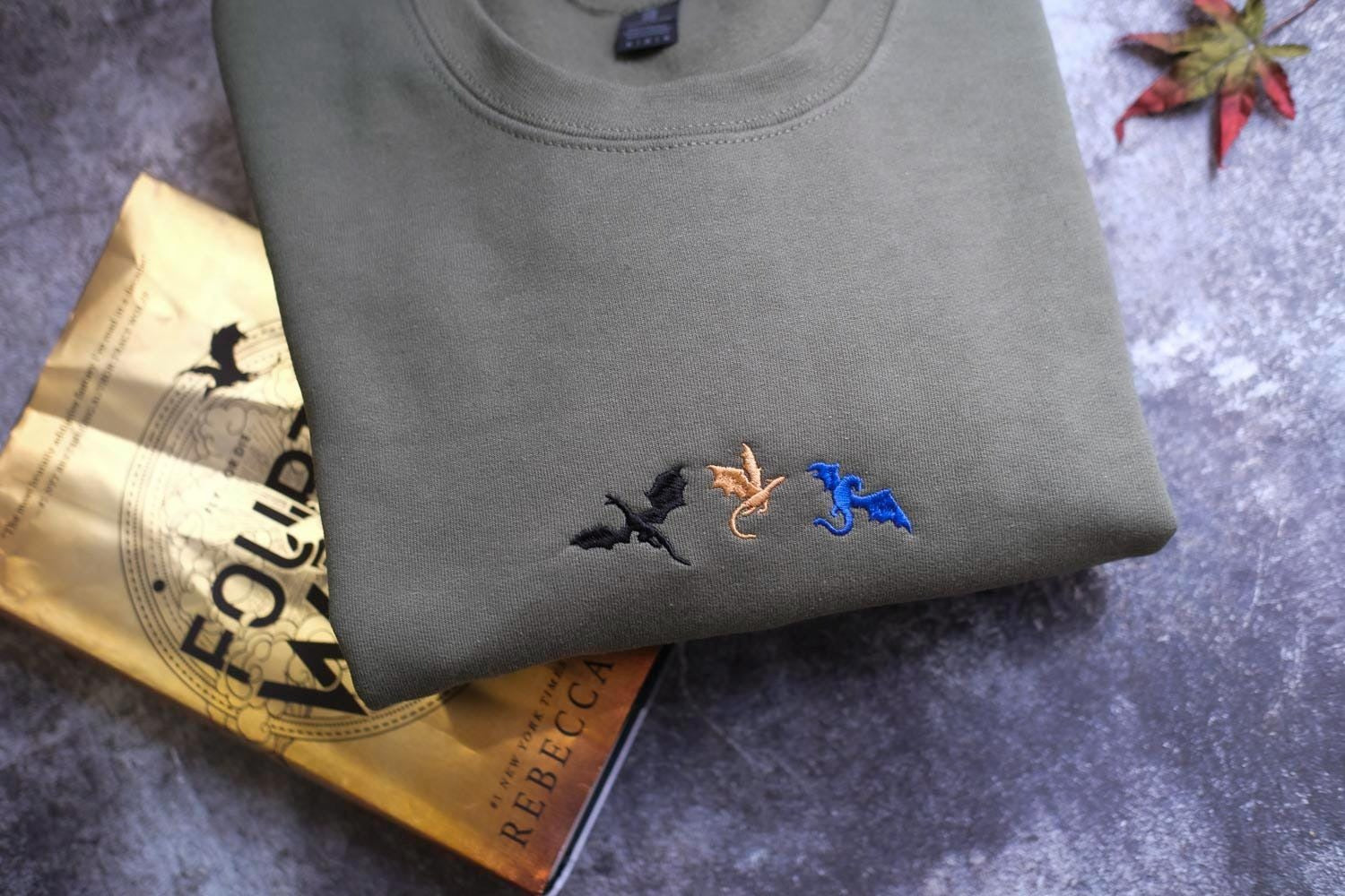 Tiny dragons embroidered sweatshirt, Fourth Wing embroidered sweatshirt, booktok, bookish gifts, dragon, basgiath war college crewneck VEMB41