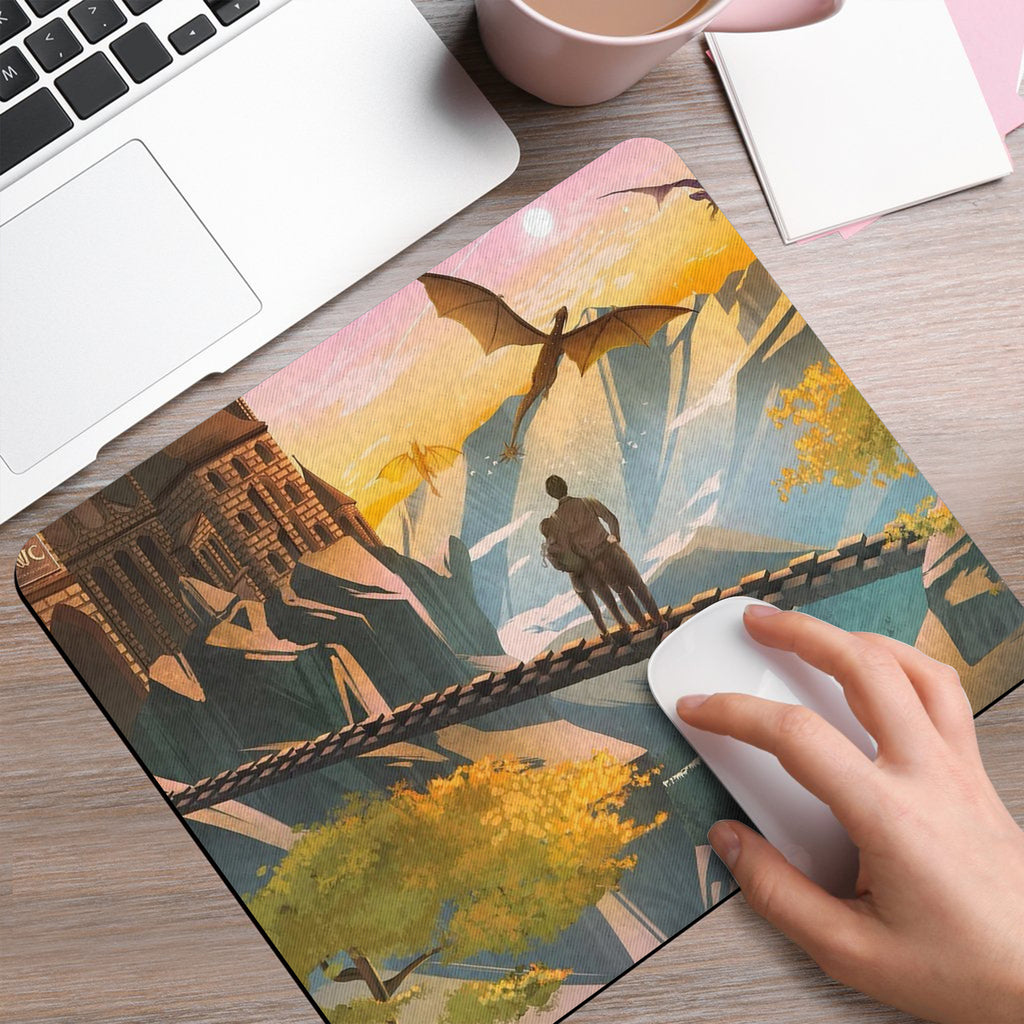 Fourth Wing Desk Mat, Violet and Xaden Dragon Riders, Bookish Gaming Mouse Pad, Fantasy Desk Decorh Gift for Readers DMVLR32