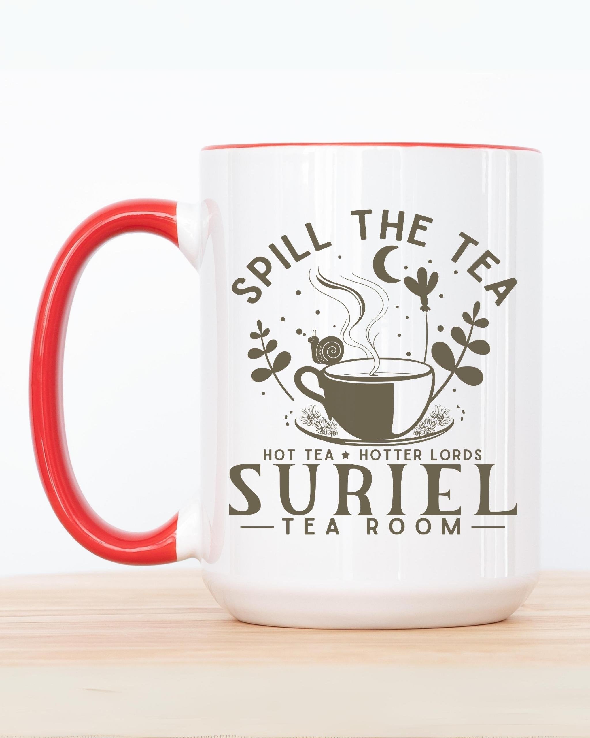 Suriel Tea Two-tone Coffee Mug, a Court of Throns and Roses Mug, Sarah J Maas, ACOTAR, Suriel's Tearoom, High Lord Hot Tea Cup, Bookish Gift MGVLR32