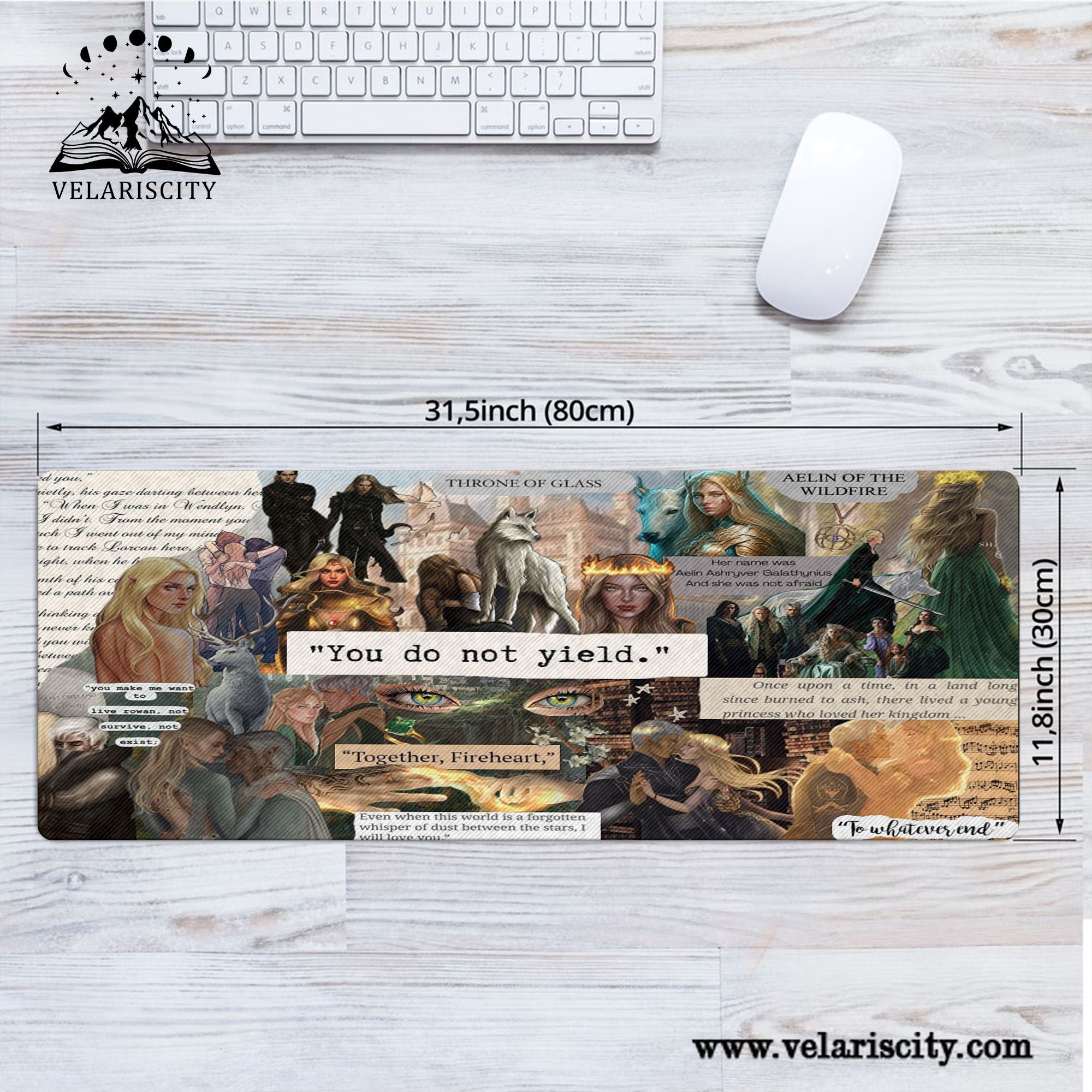 Throne of Glass Desk Mat, Aelin Galathynius Fireheart Desk Pad, Large Gaming Mouse Pad, Sarah J Maas Bookish Gift for Readers DMVLR31