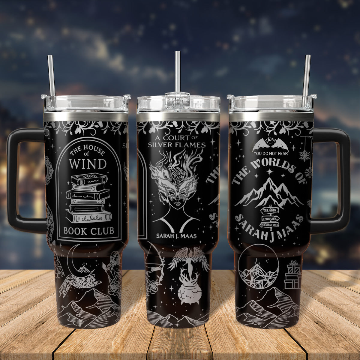A Court Of Silver Flames Tumbler 30oz/40oz, The House of Wind Book Club Tumbler . VLR18