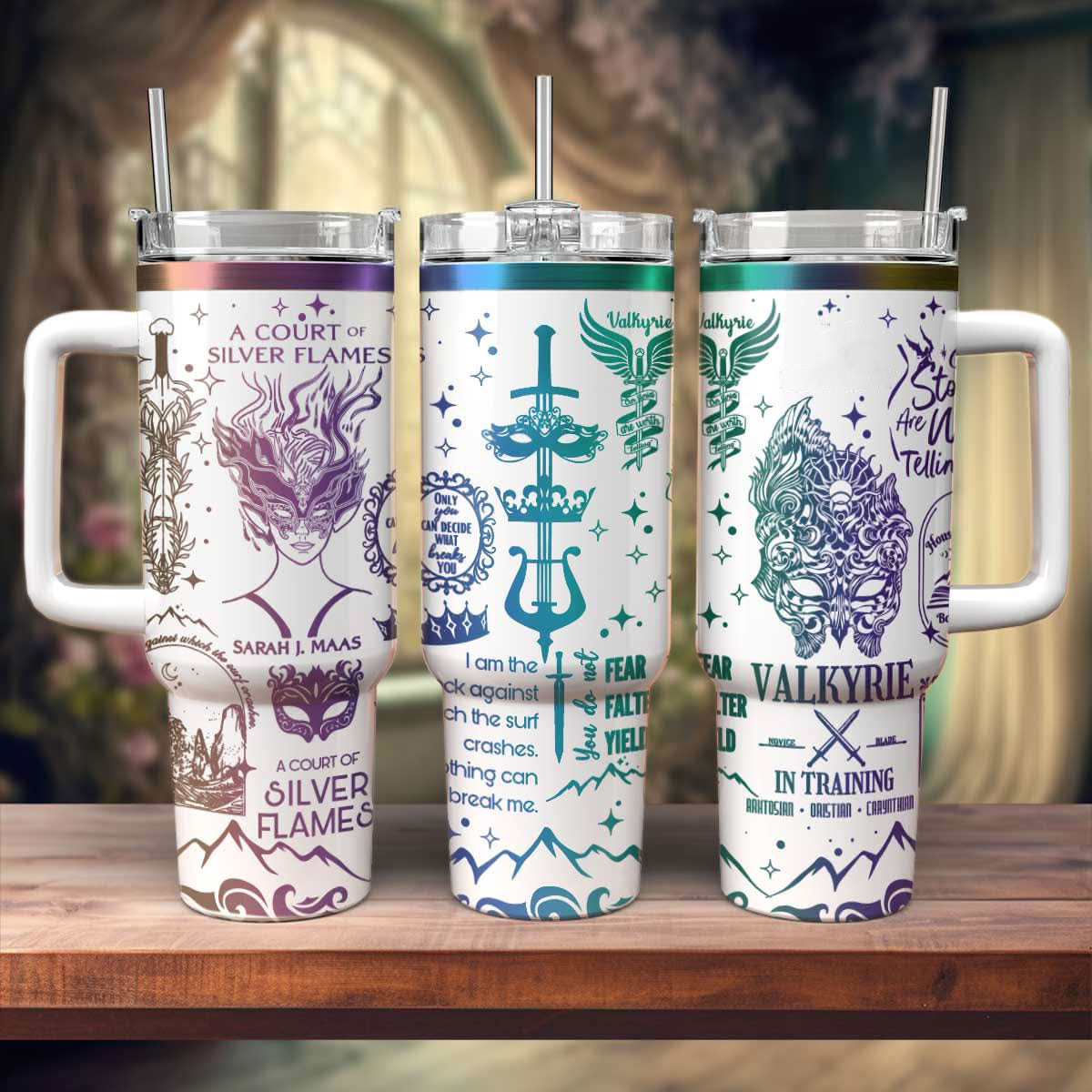 A Court of Silver Flames Tumbler 30oz/40oz, Velaris Tumbler, Velaris Bookish Gift. VLR34
