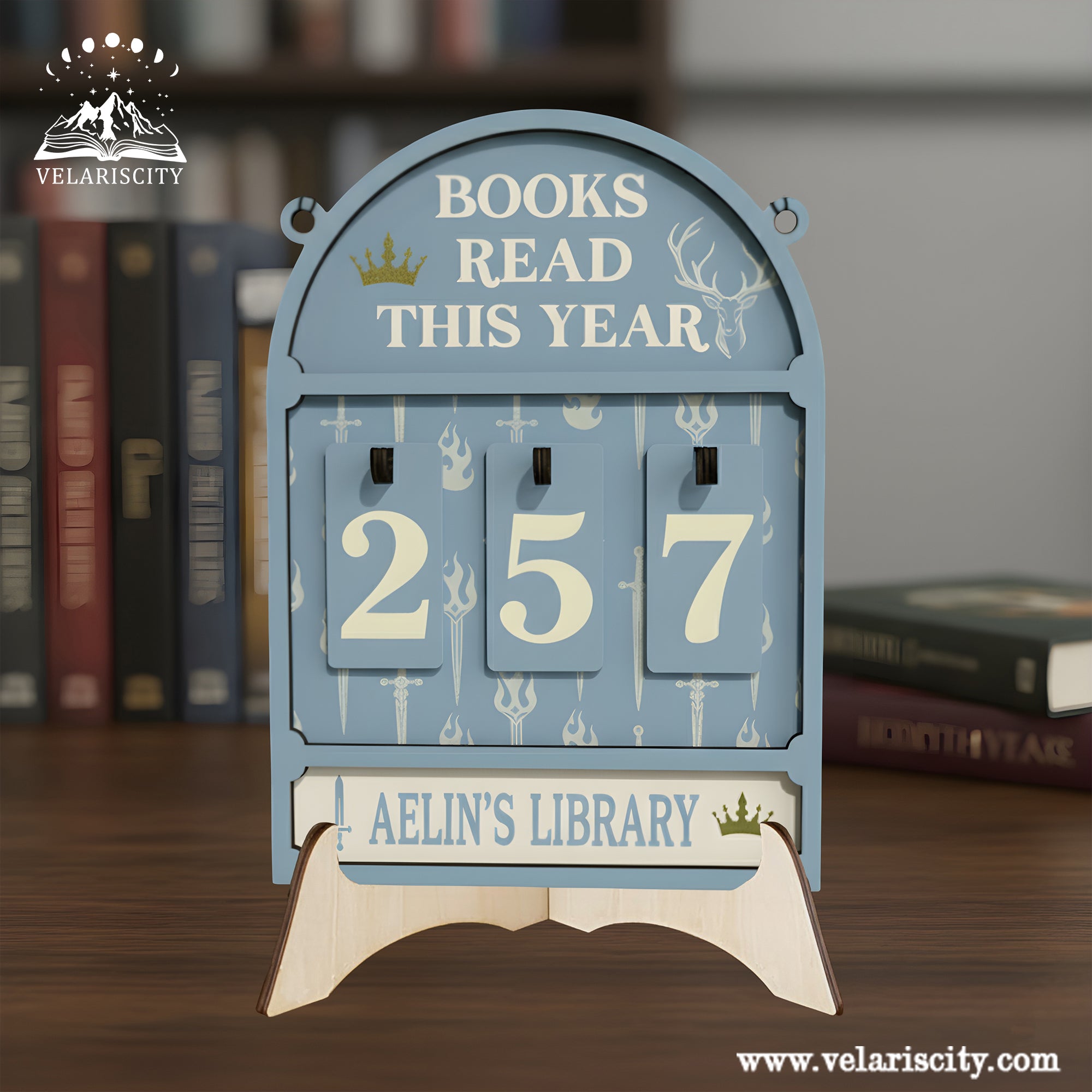 Aelin Book Tracker Sign, Throne of Glass Inspired Decor, Fantasy Reading Tracker, Bookish Gift, Home Library Display BTVLR38