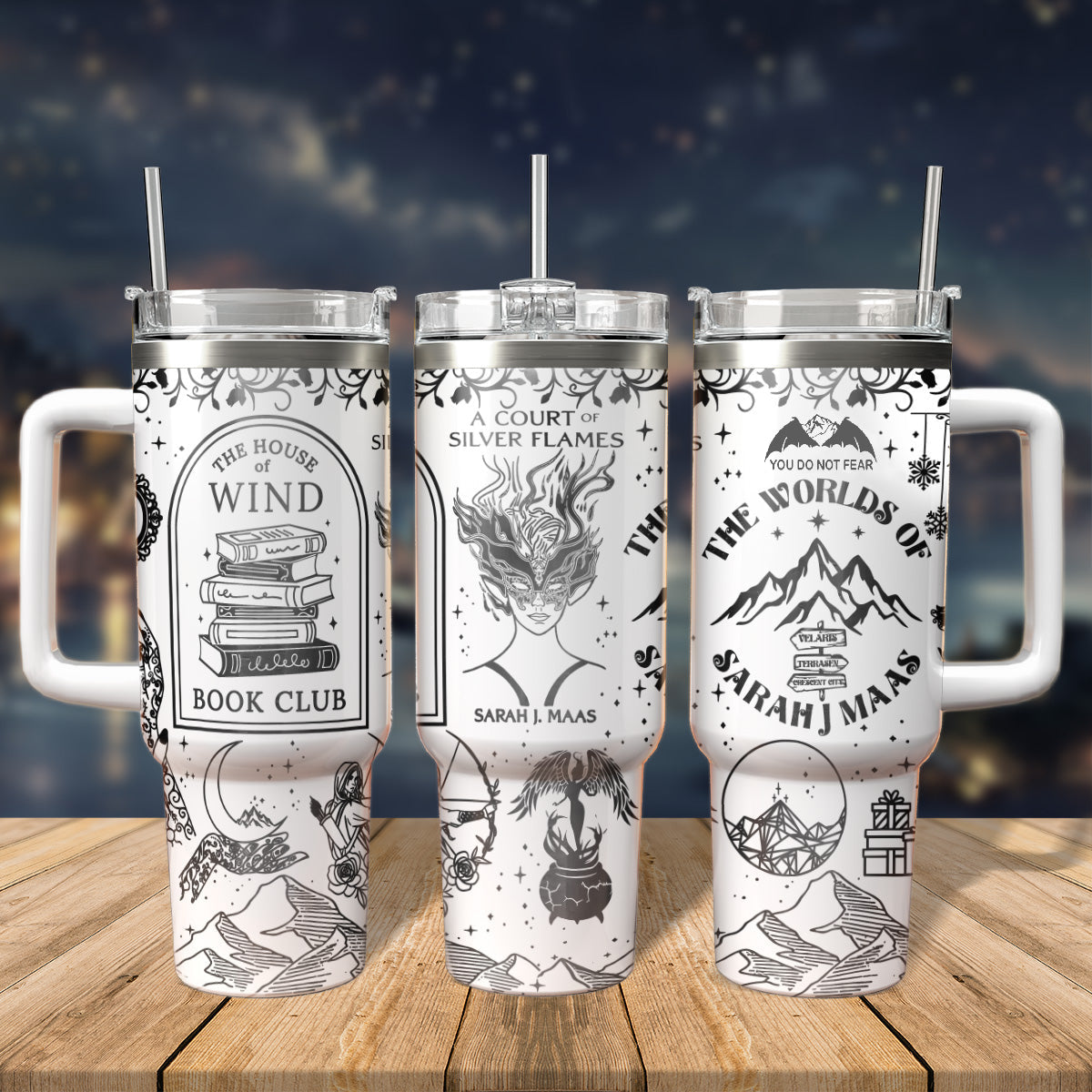 A Court Of Silver Flames Tumbler 30oz/40oz, The House of Wind Book Club Tumbler . VLR18