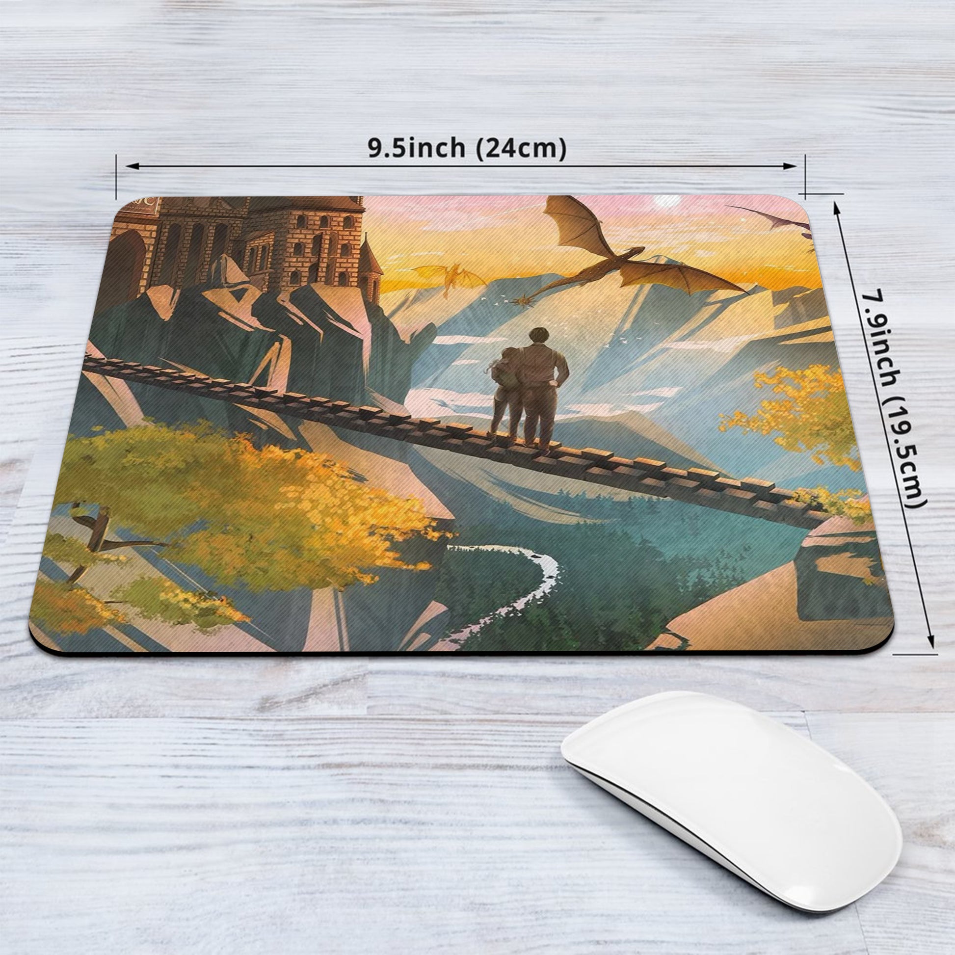 Fourth Wing Desk Mat, Violet and Xaden Dragon Riders, Bookish Gaming Mouse Pad, Fantasy Desk Decorh Gift for Readers DMVLR32