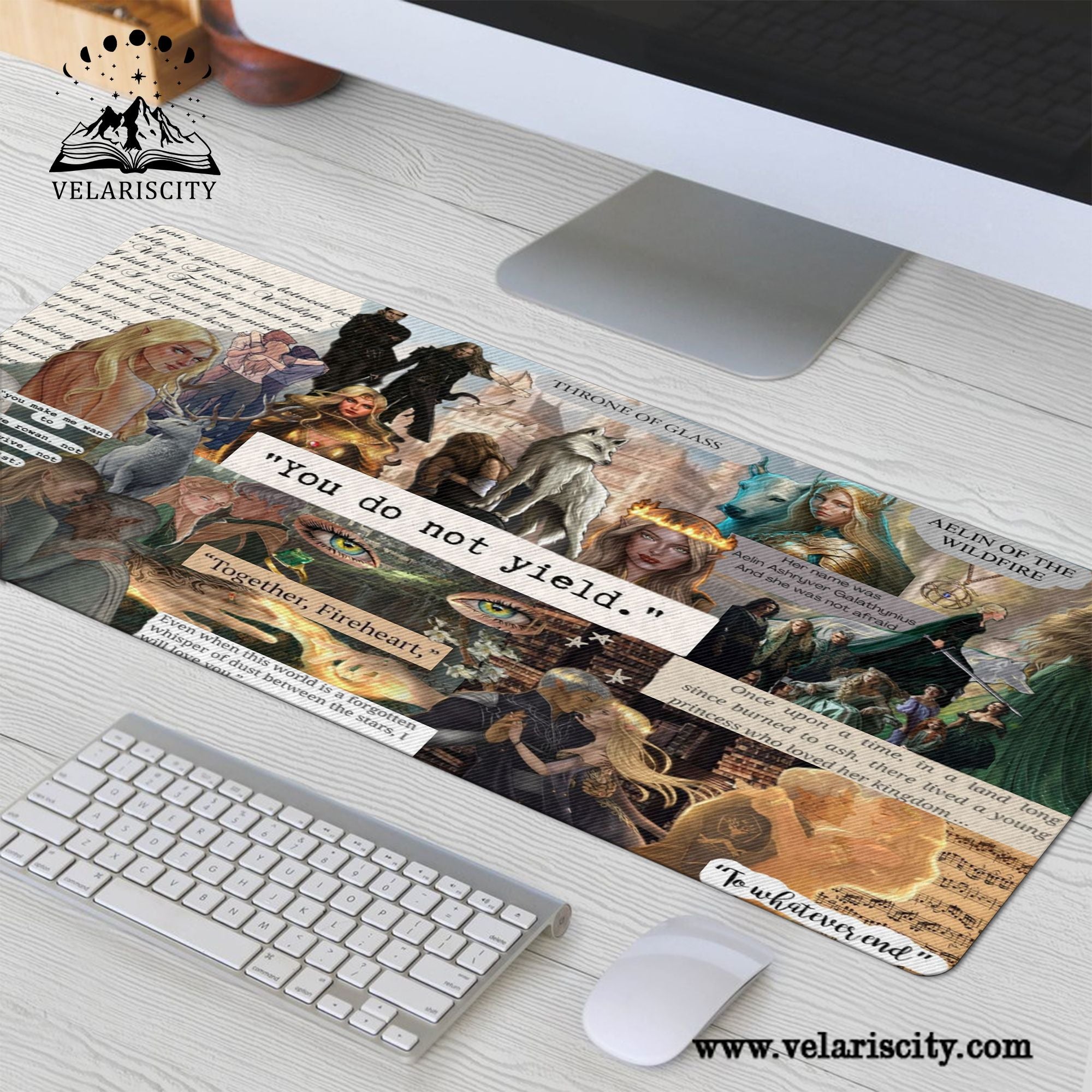 Throne of Glass Desk Mat, Aelin Galathynius Fireheart Desk Pad, Large Gaming Mouse Pad, Sarah J Maas Bookish Gift for Readers DMVLR31