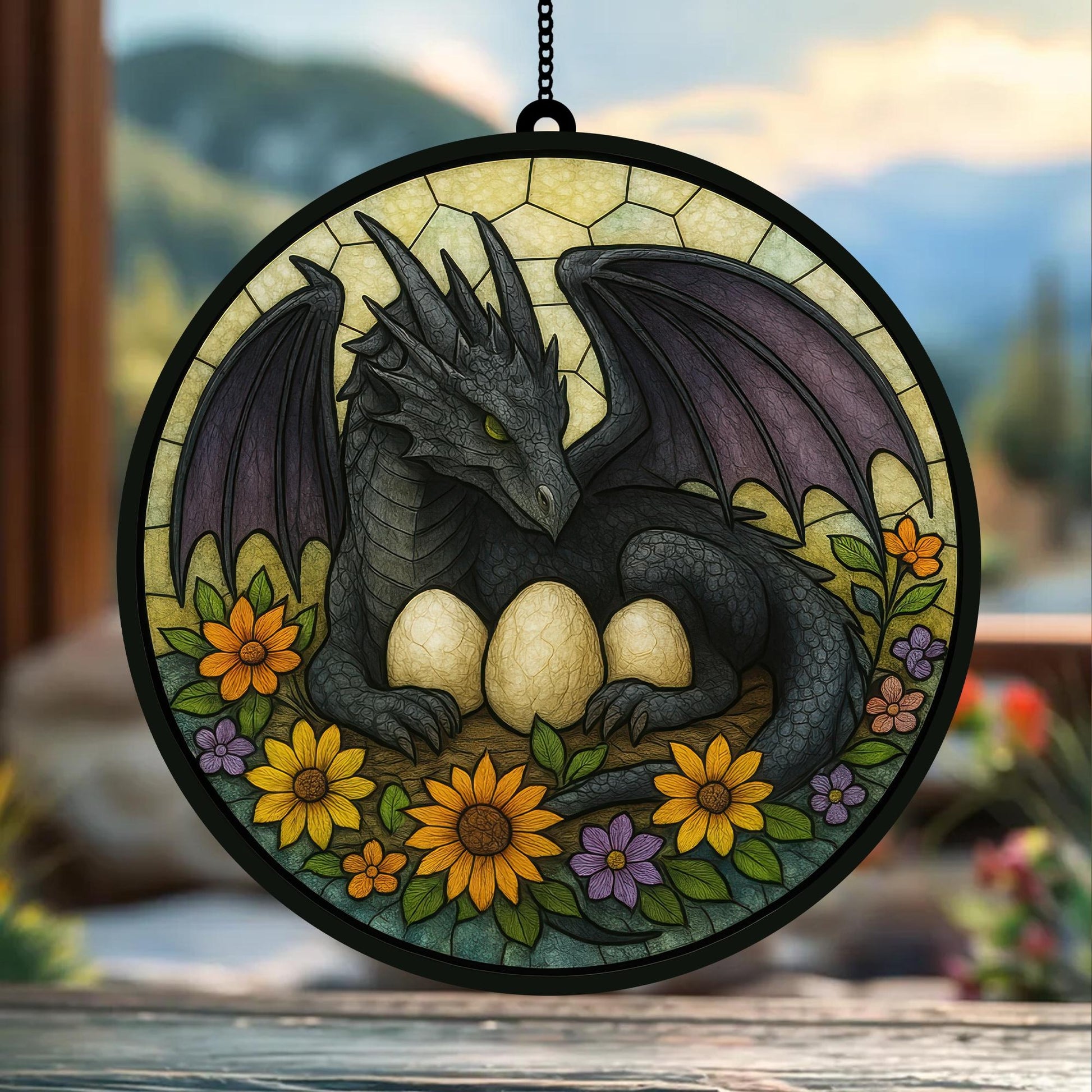 Fourth Wing Dragon Suncatcher Ornament, Onyx Storm Brave the Dark Acrylic Suncatcher, Xaden Riorson Suncatcher, Book lover Gift SGVLR32