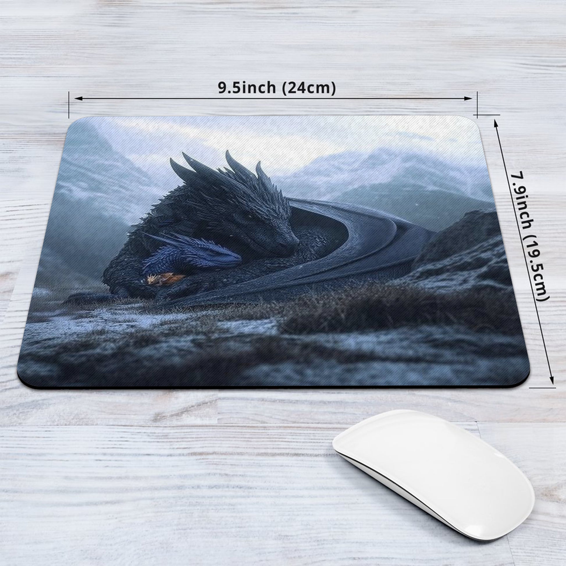 Fourth Wing Tairn Dragon Desk Mat, Fantasy Gaming Mouse Pad, Bookish Desk Decor for Readers DMVLR33