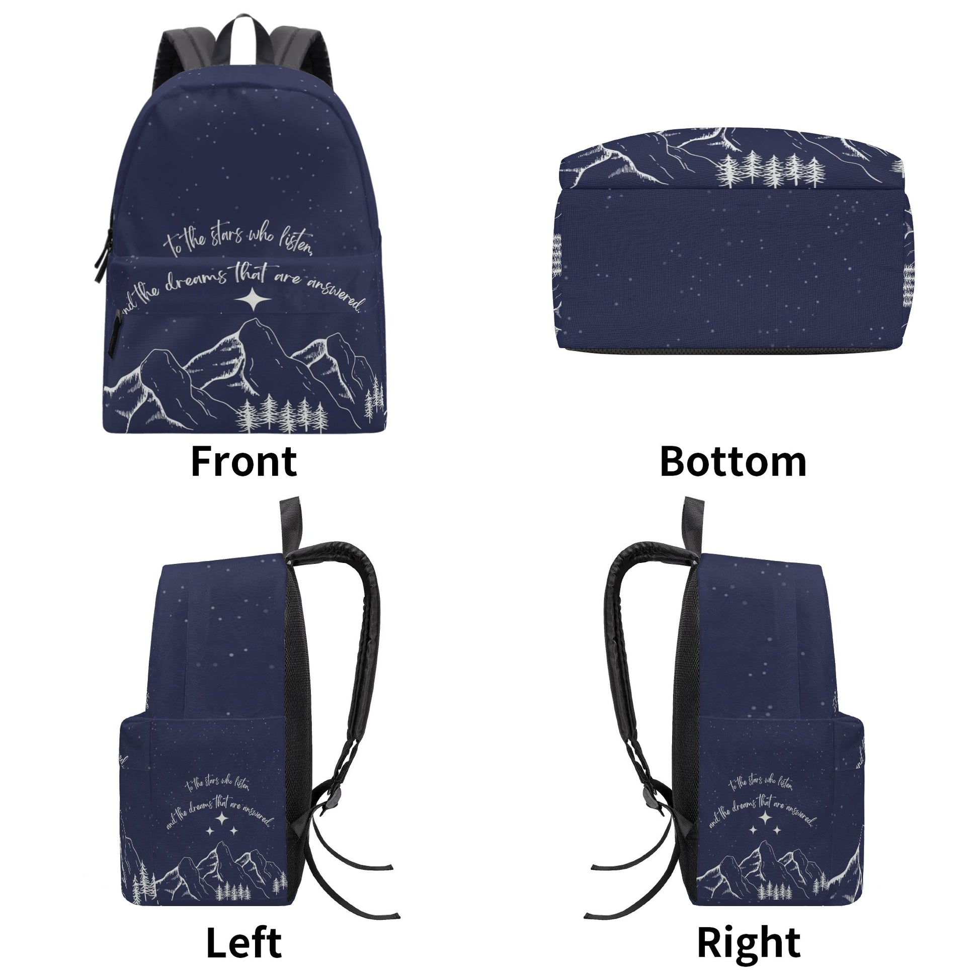 ACOTAR Velaris Inspired Backpack, To The Stars Inspirational Quote Backpack, Book Lover Gift BPVLR28