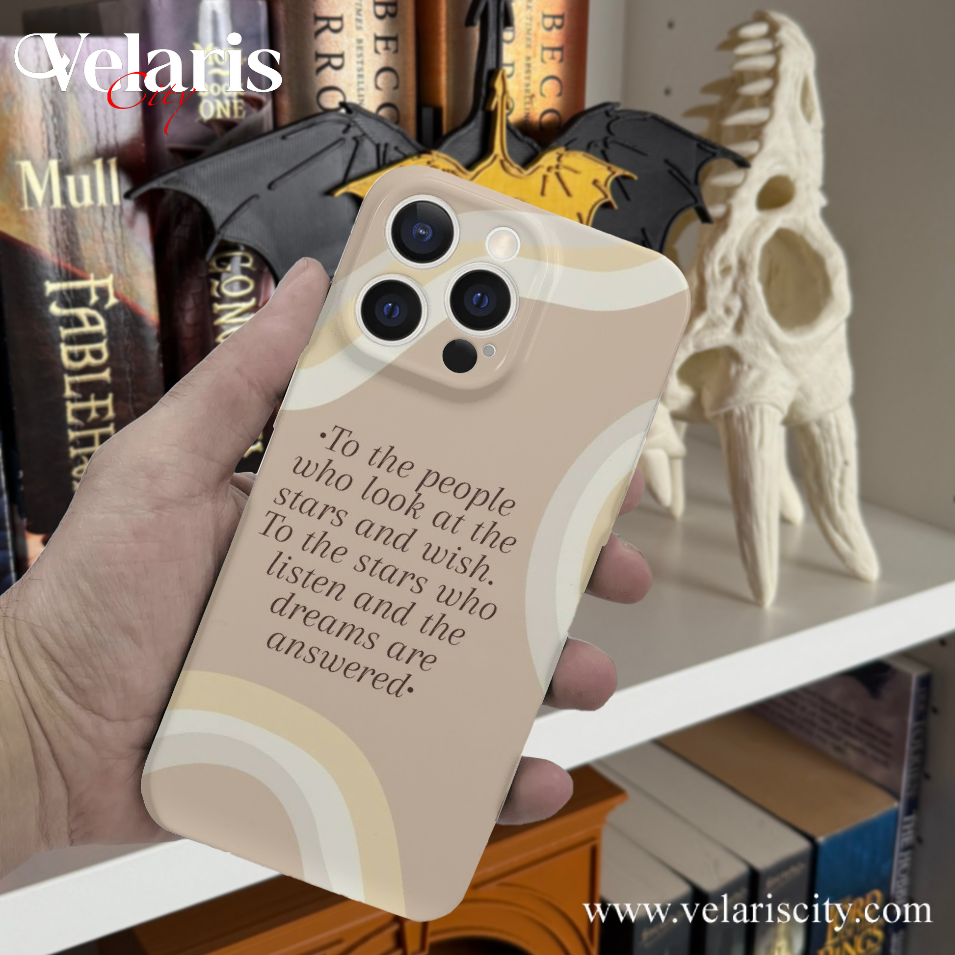 Velaris Quote Phone Case - ACOTAR Inspired Magical Sword Design, Fantasy Novel iPhone Cover, Book Lover Gift  PCVLR31