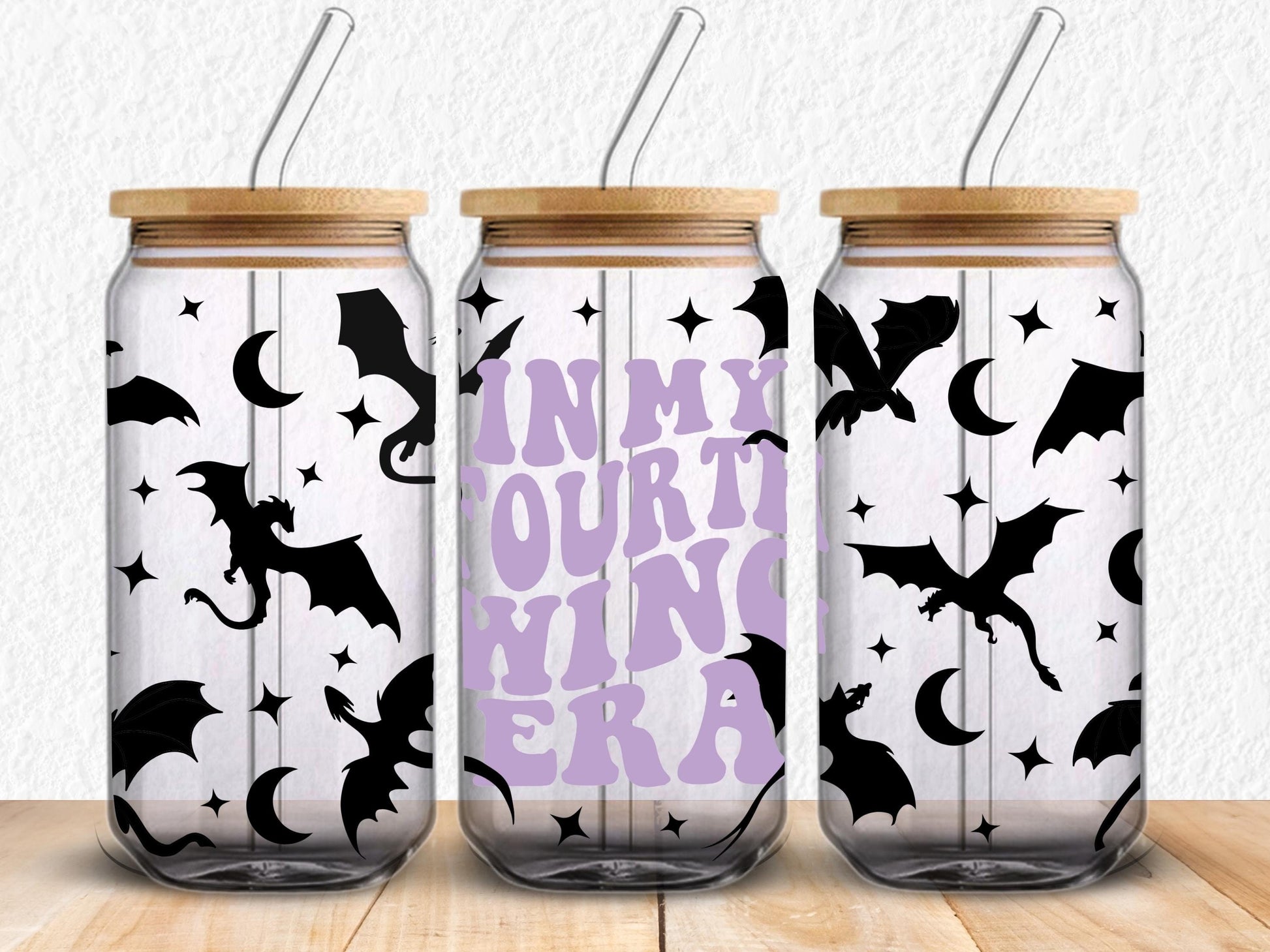 Fourth Wing Glass Can Wrap, Libbey Beer Cans, Dragon Bookish Tumbler Wrap GLVLR30