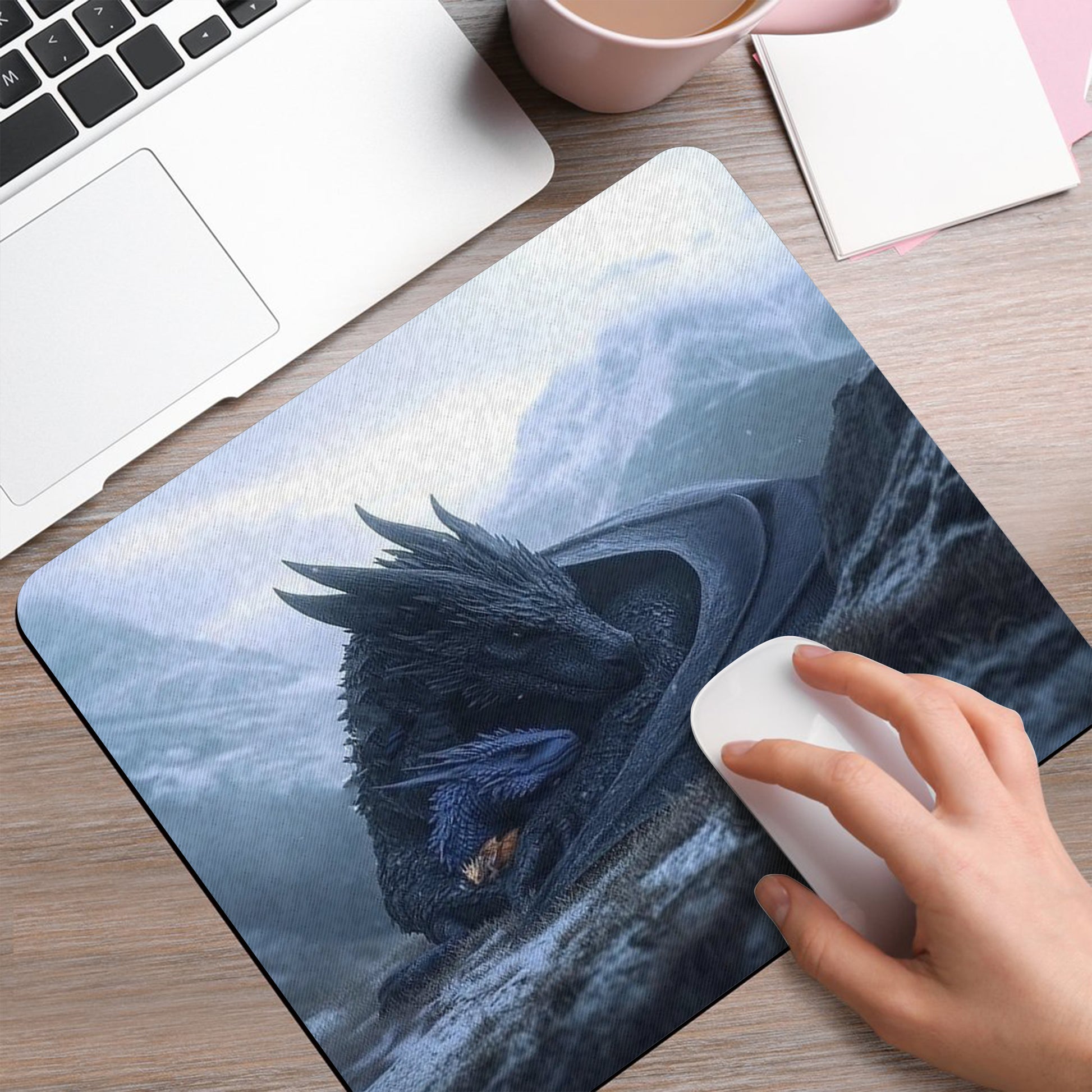 Fourth Wing Tairn Dragon Desk Mat, Fantasy Gaming Mouse Pad, Bookish Desk Decor for Readers DMVLR33