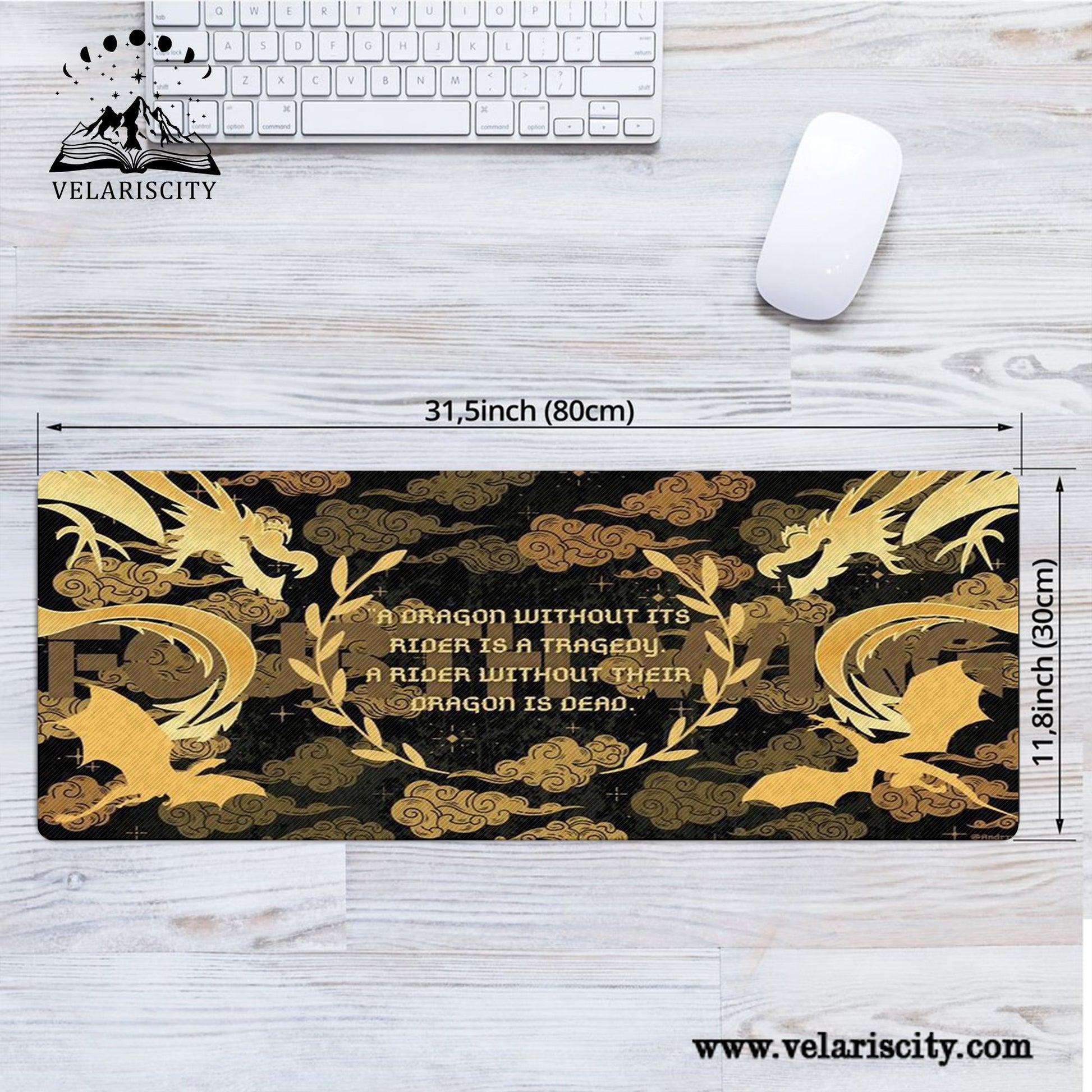 Fourth Wing Quote Desk Mat, A Dragon Without Its Rider, Empyrean Series Large Mouse Pad, Gifts For Him DMVLR12