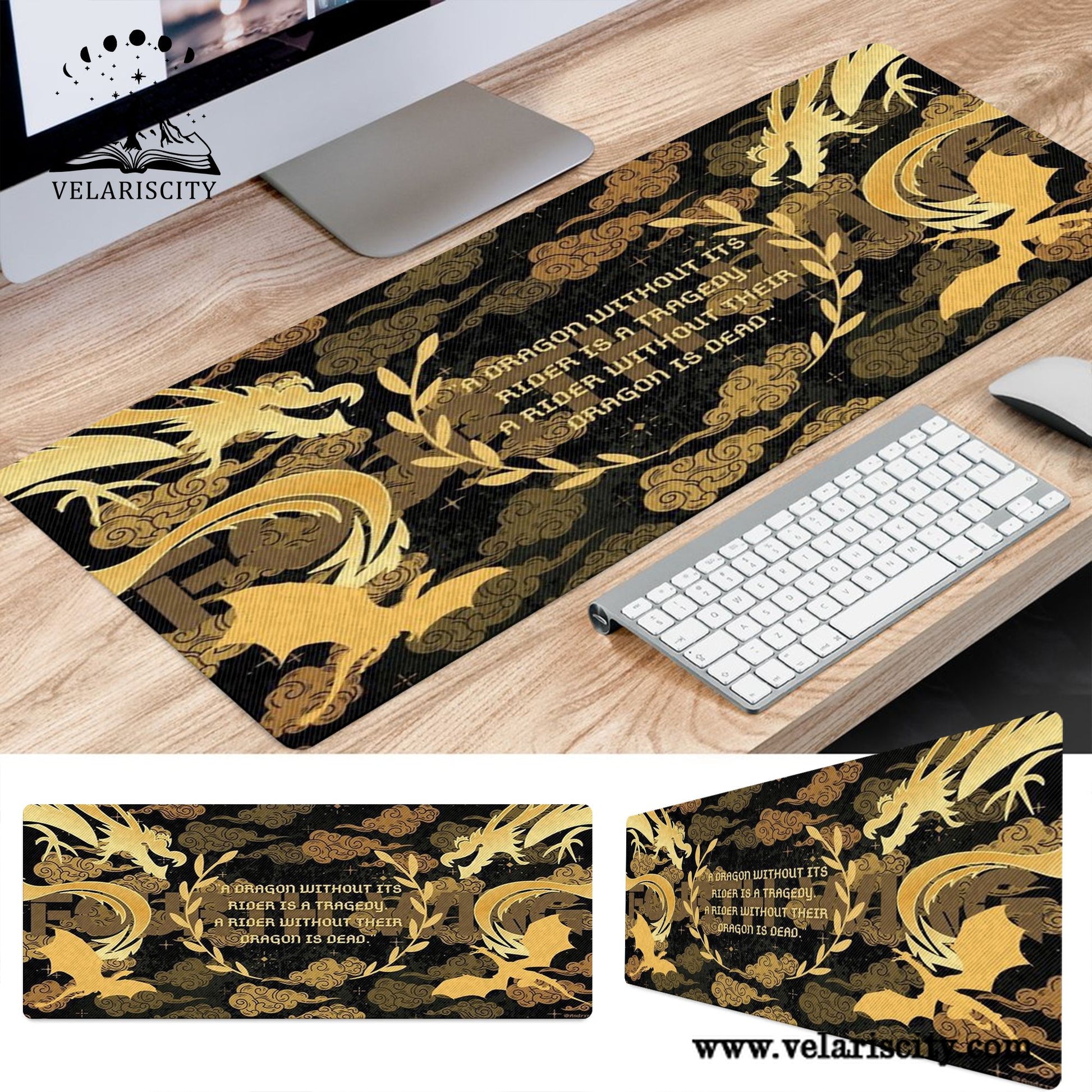 Fourth Wing Quote Desk Mat, A Dragon Without Its Rider, Empyrean Series Large Mouse Pad, Gifts For Him DMVLR12