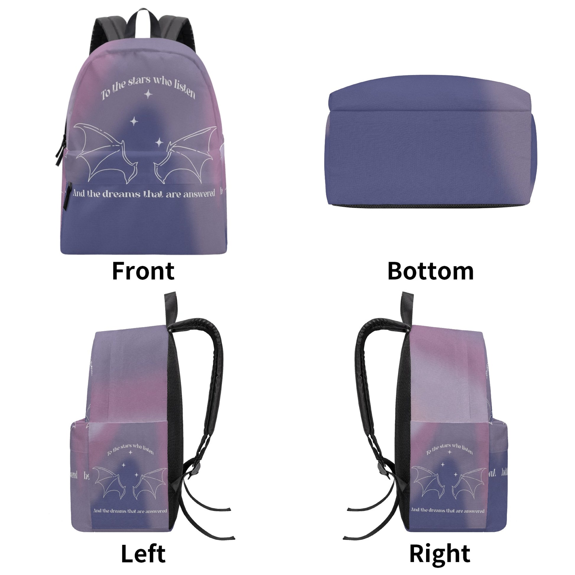 Velaris Inspired Backpack, ACOTAR To The Stars Inspirational Quote Backpack, Book Lover Gift BPVLR29