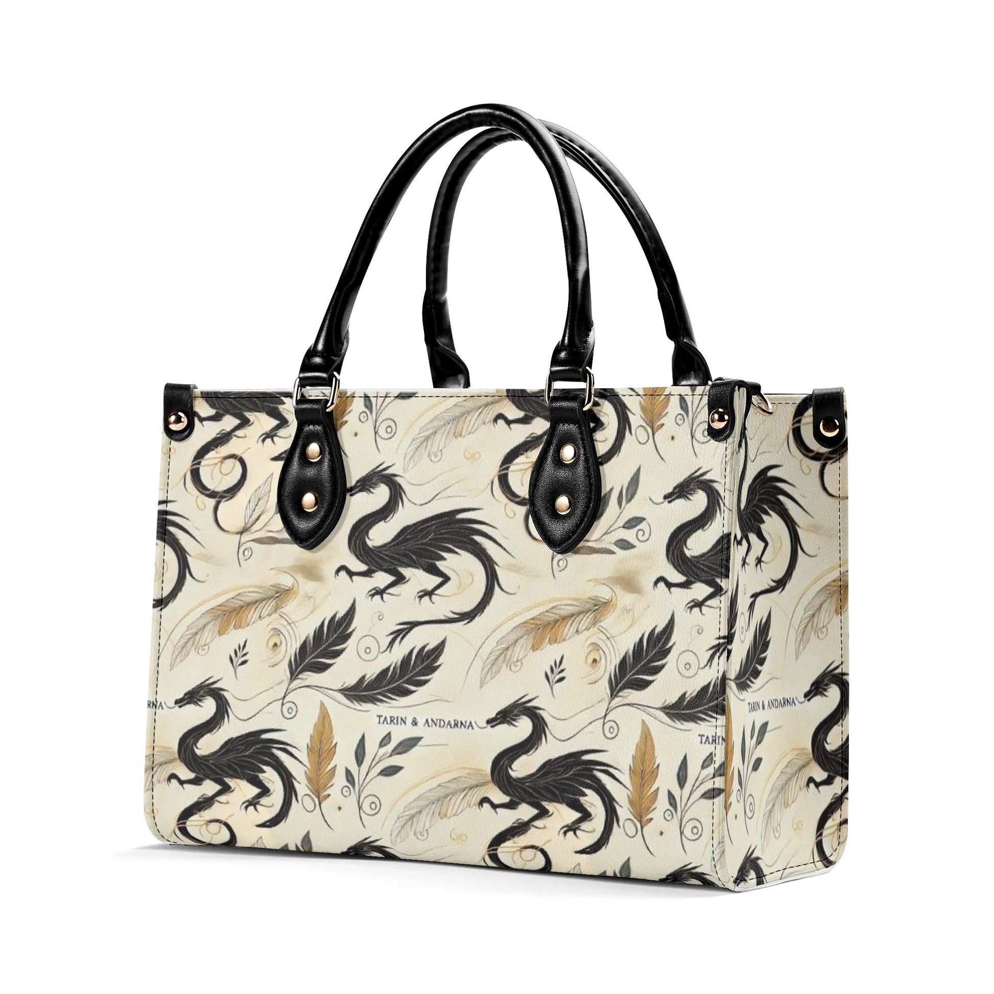 Fourth Wing Inspired Tarin & Andarna Dragon Leather Bag, Fourth Wing Inspired Bag, Personalized Leather Bag, Fantasy Leather Handbag, Perfect Gift for Women. HBVLR35