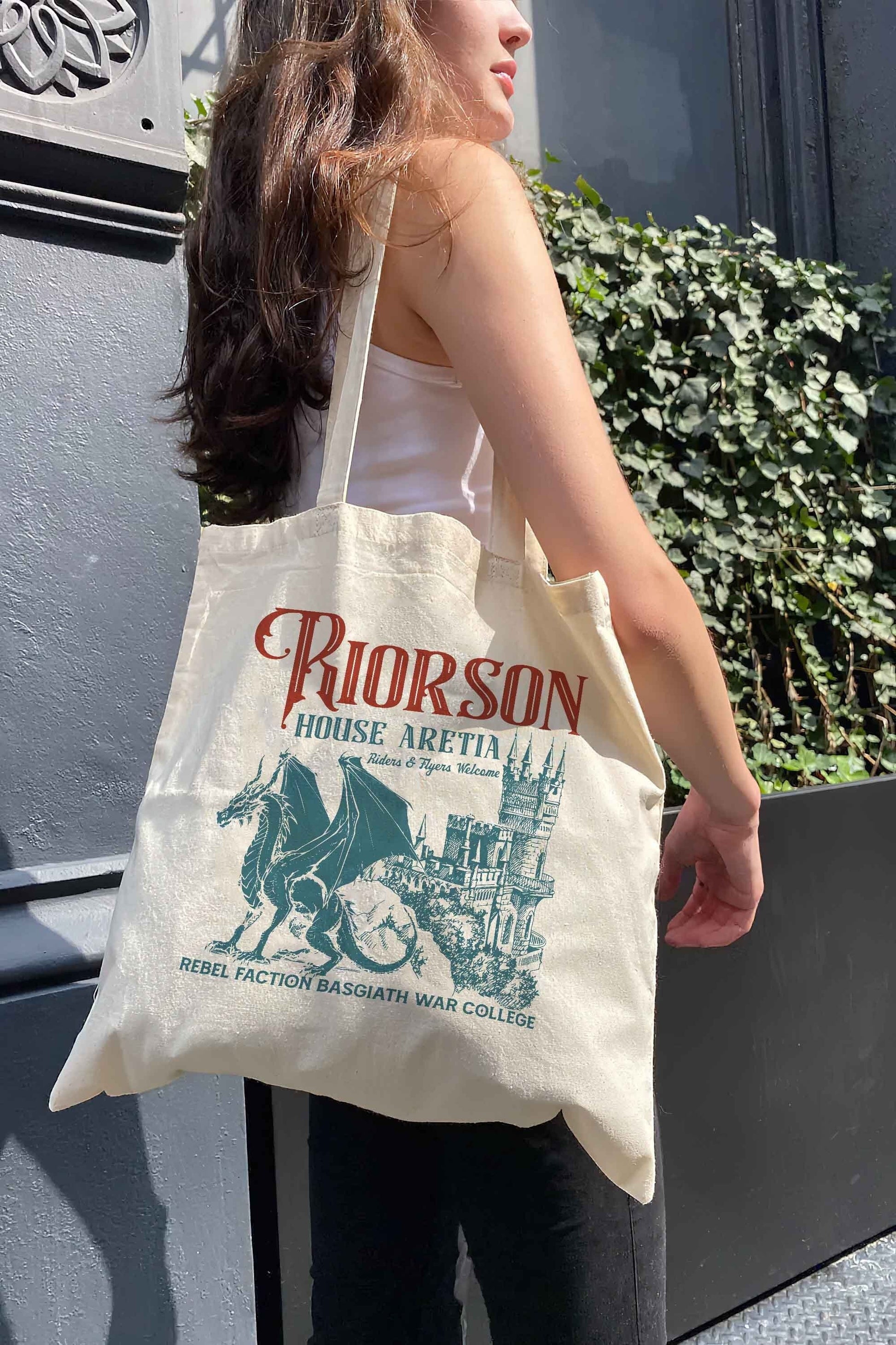 Iron Flame Tote Bag, Riorson house, Xaden Riorson House Tote Bag, Violet Sorrengail Silver One, Dragon Rider Tote Bag, Basgiath War College TBVLR33