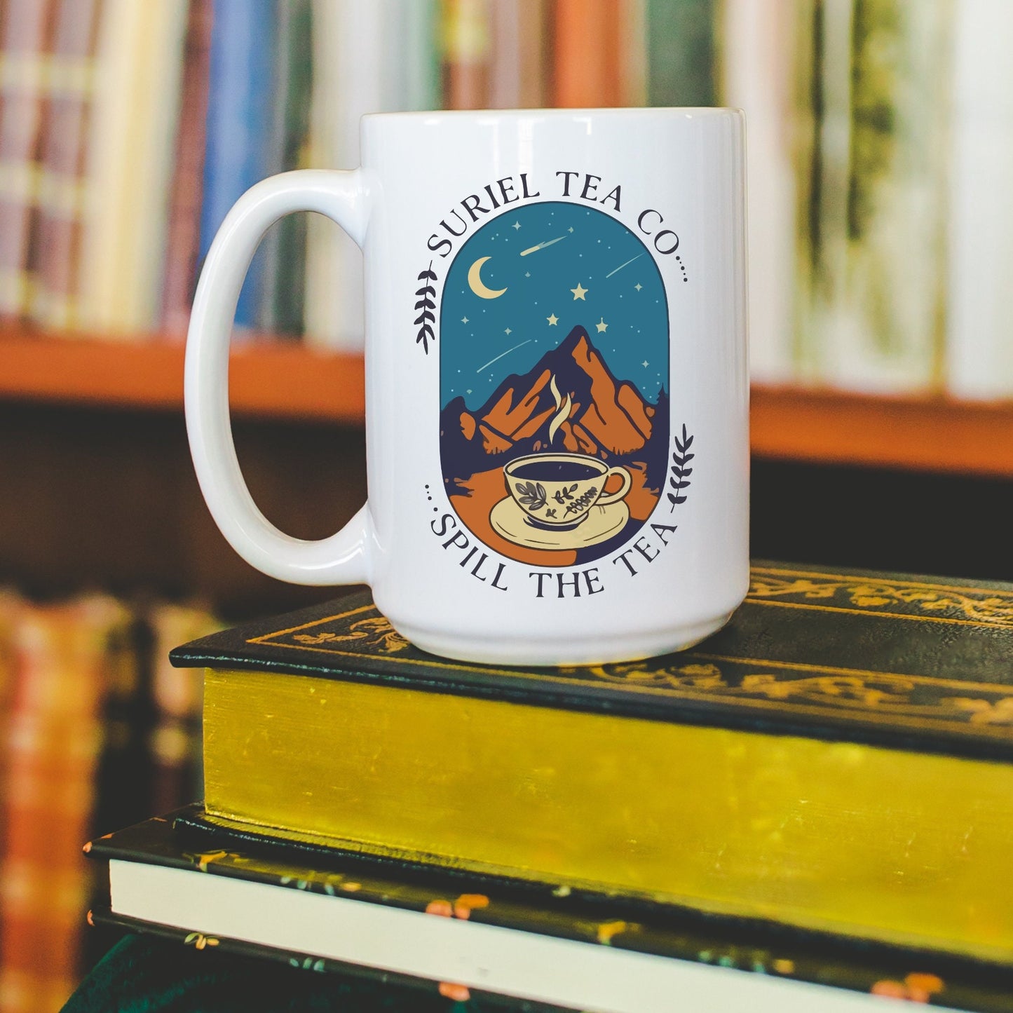 Suriel Tea Co ACOTAR Mug, bookish Coffee Mug, SJM Book lover Gift, Coffee Cup for bookworm, Booktok Bookstagram, Fantasy Era MGVLR35