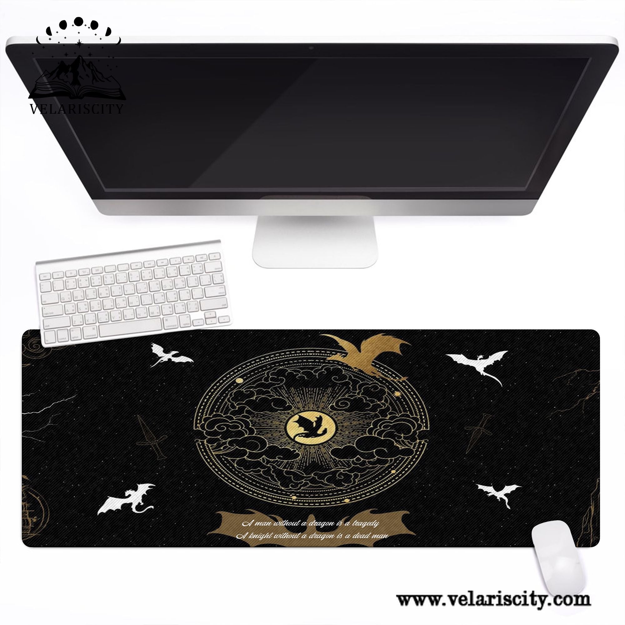 Fourth Wing Dragon Desk Mat, Epic Fantasy Quote Mouse Pad, Empyrean Series Desk Pad, Gifts For Him DMVLR13