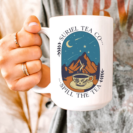 Suriel Tea Co ACOTAR Mug, bookish Coffee Mug, SJM Book lover Gift, Coffee Cup for bookworm, Booktok Bookstagram, Fantasy Era MGVLR35