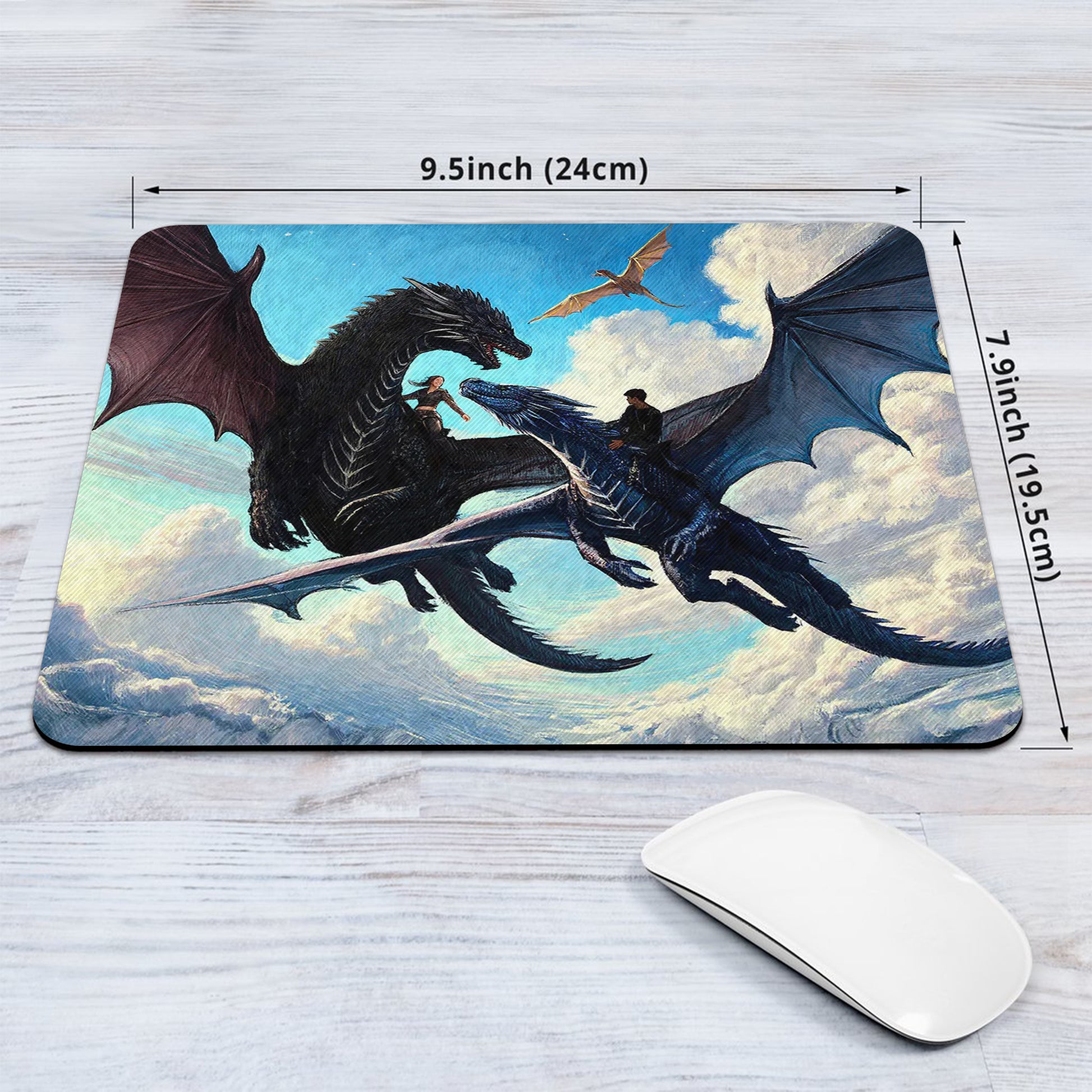 Fourth Wing Dragon Riders Desk Mat, Violet, Xaden & Tairn, Fantasy Bookish Mouse Pad, Gifts For Fan DMVLR35