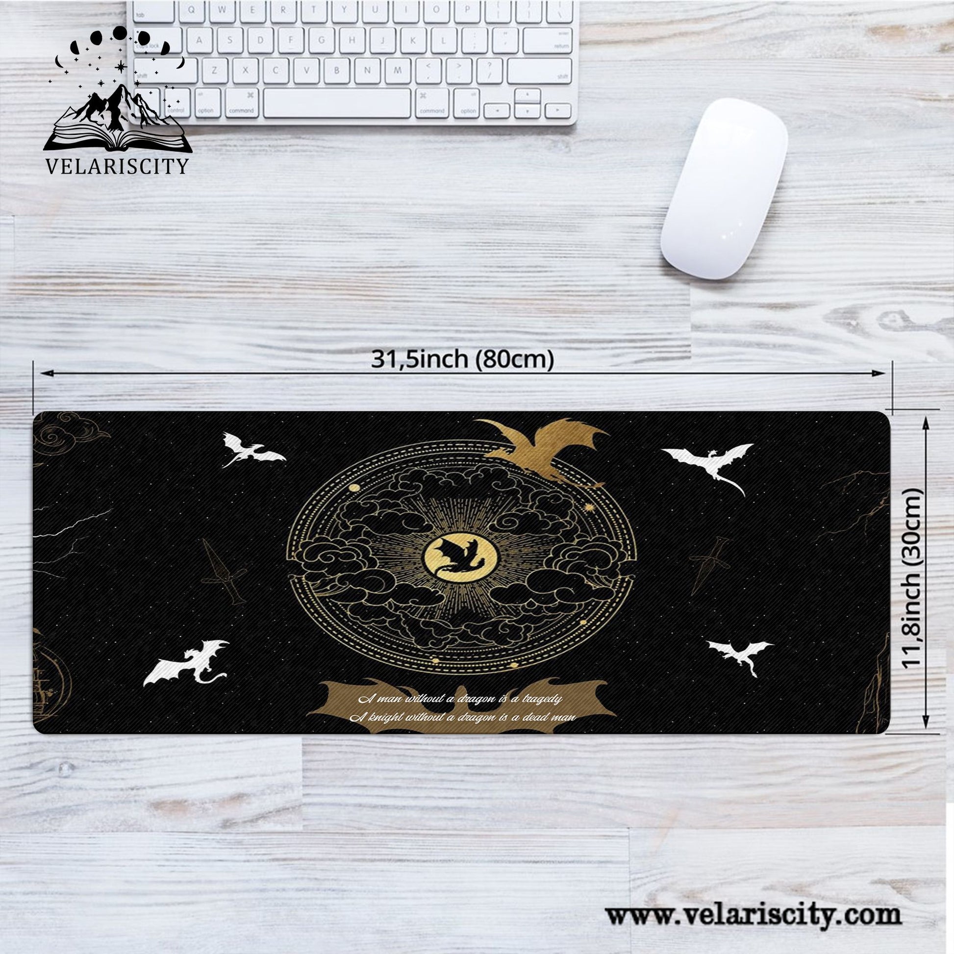 Fourth Wing Dragon Desk Mat, Epic Fantasy Quote Mouse Pad, Empyrean Series Desk Pad, Gifts For Him DMVLR13