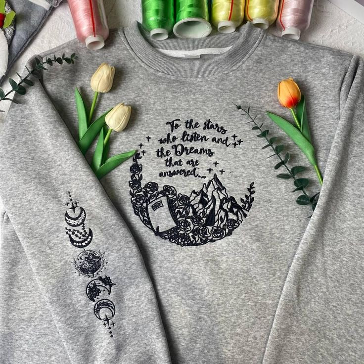 Velaris Embroidered Sweatshirt and Hoodie, A Court of Thorns And Roses Shirt, SJM Gift VEMB57