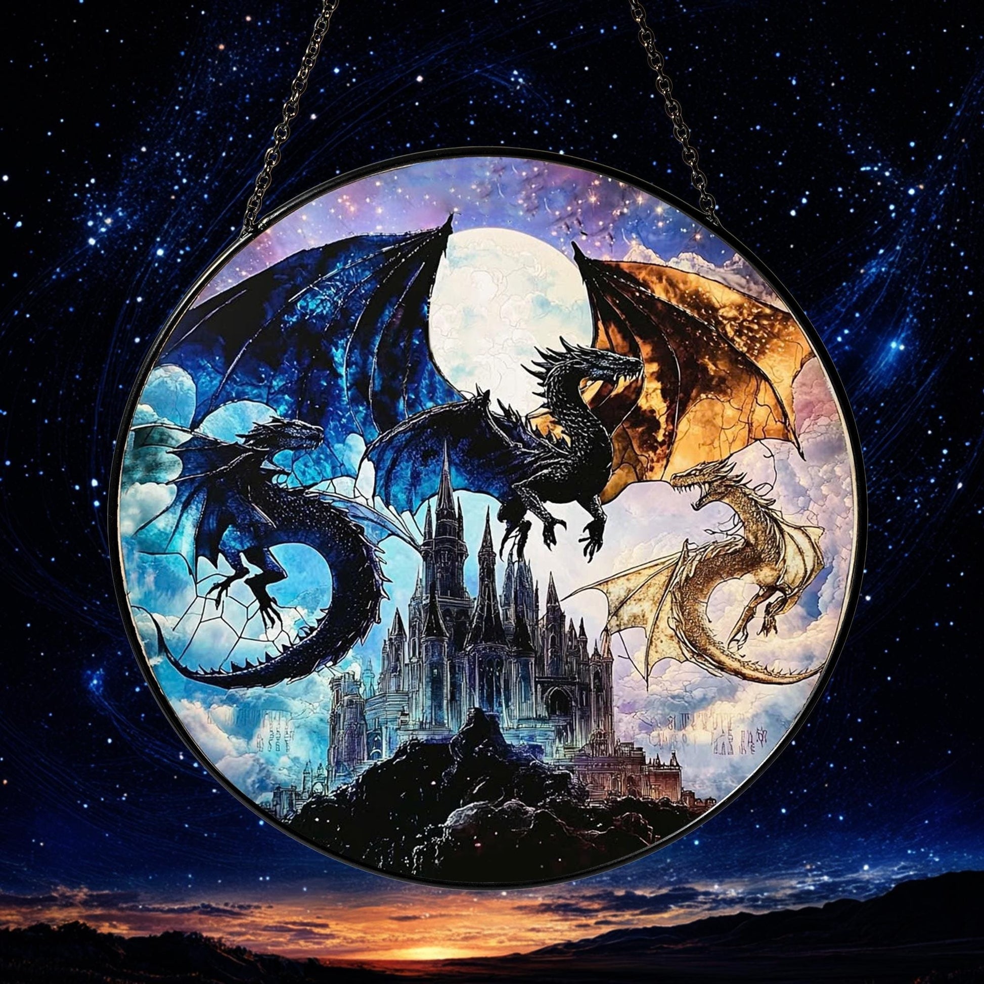Onyx Storm Suncatcher Ornament, Onyx Storm Acrylic, Tairn & Andarna Ornament, Fourth Wing Series Gift, Dragon Rider, Fantasy Book Suncatcher SGVLR34