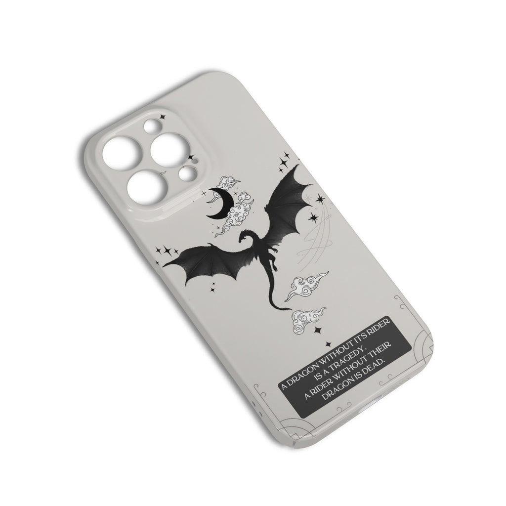 Phone Case Fourth Wing Dragon Silhouette with Quote - Fourth Wing Inspired Magical Sword Design, Fantasy Novel iPhone Cover, Book Lover Gift  PCVLR33