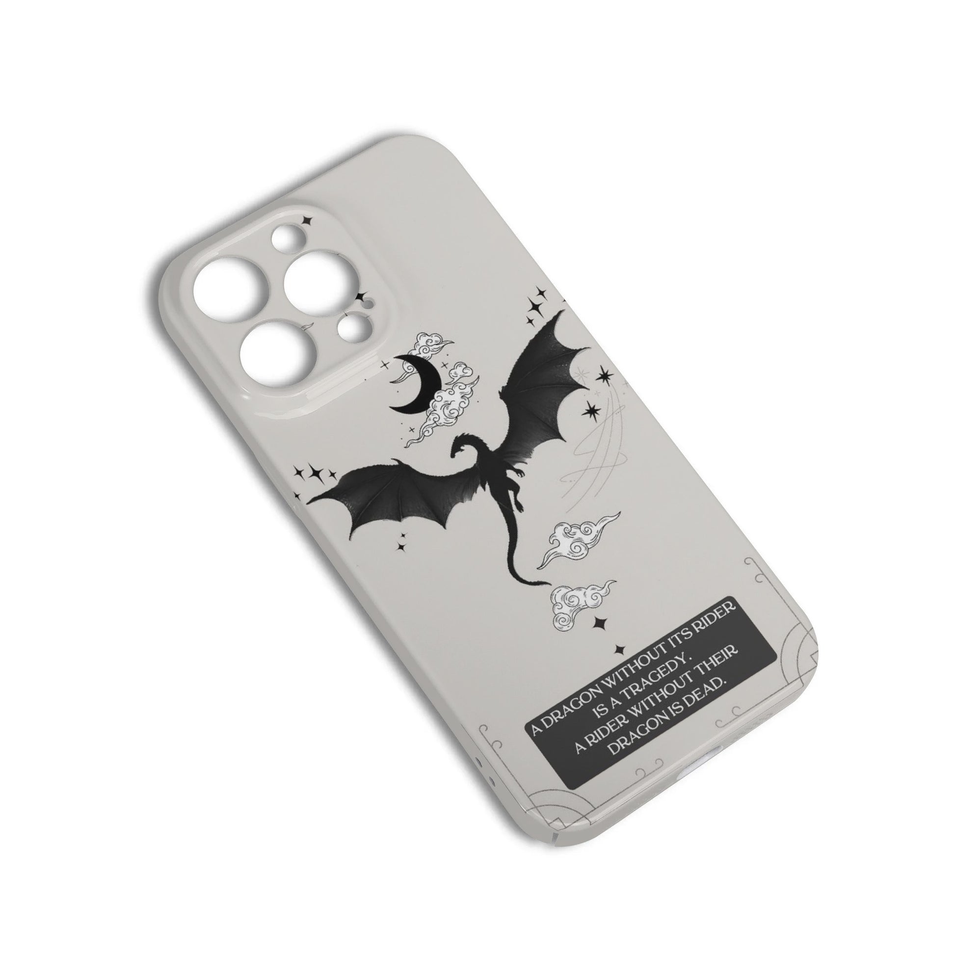 Phone Case Fourth Wing Dragon Silhouette with Quote - Fourth Wing Inspired Magical Sword Design, Fantasy Novel iPhone Cover, Book Lover Gift  PCVLR33