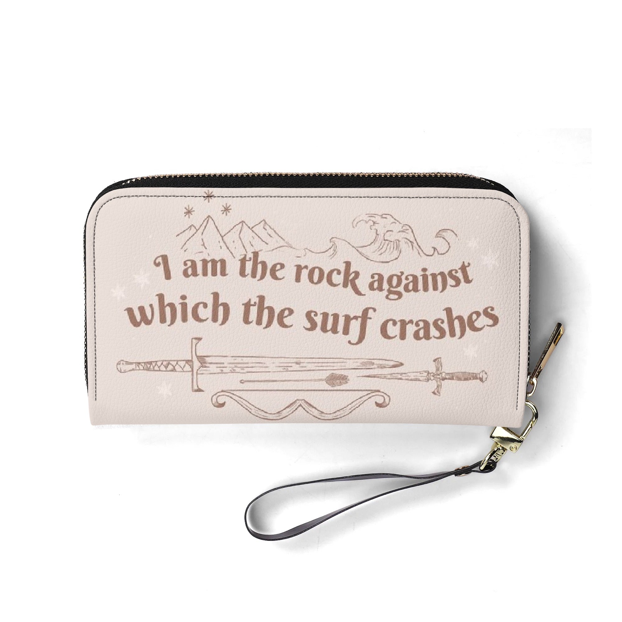 " I am the rock against which the surf crashes" Leather Bag, ACOSF Inspired Bag, Personalized Leather Bag, Fantasy Leather Handbag, Perfect Gift for Women. HBVLR36