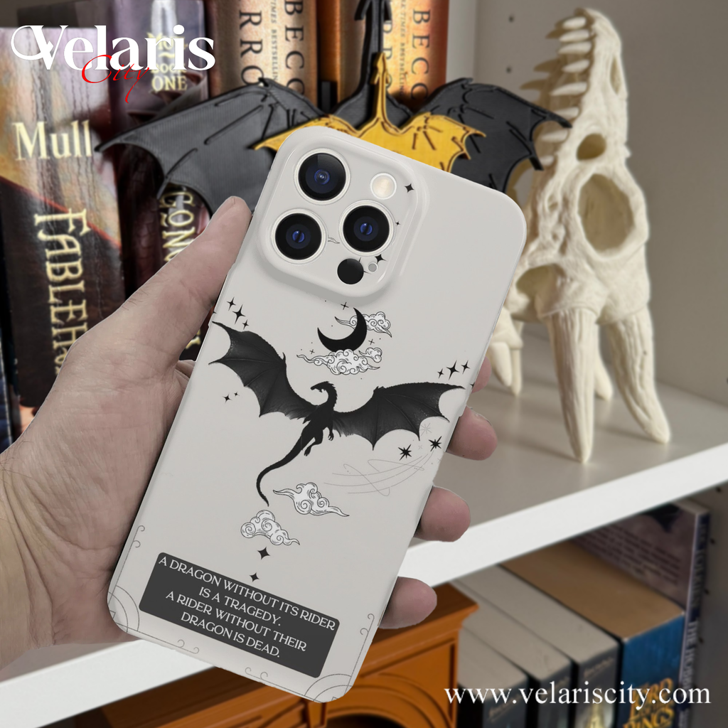Phone Case Fourth Wing Dragon Silhouette with Quote - Fourth Wing Inspired Magical Sword Design, Fantasy Novel iPhone Cover, Book Lover Gift  PCVLR33