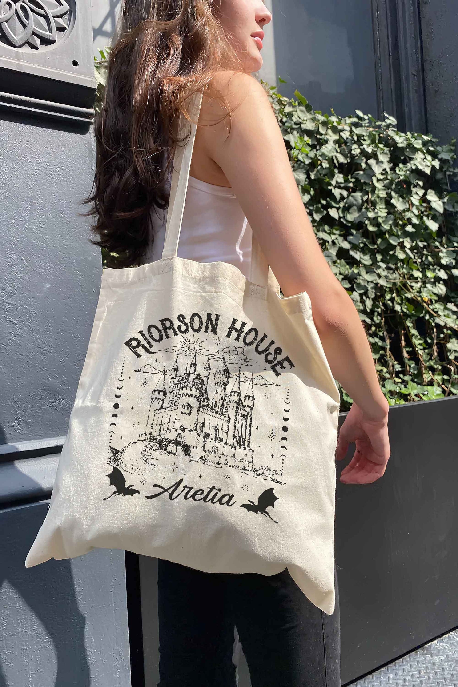Iron Flame Tote Bag, Xaden Riorson House Bag, Fourth Wing Bag, Violet Sorrengail Silver One Basgiath War College Dragon Rider Bookish Bag TBVLR34
