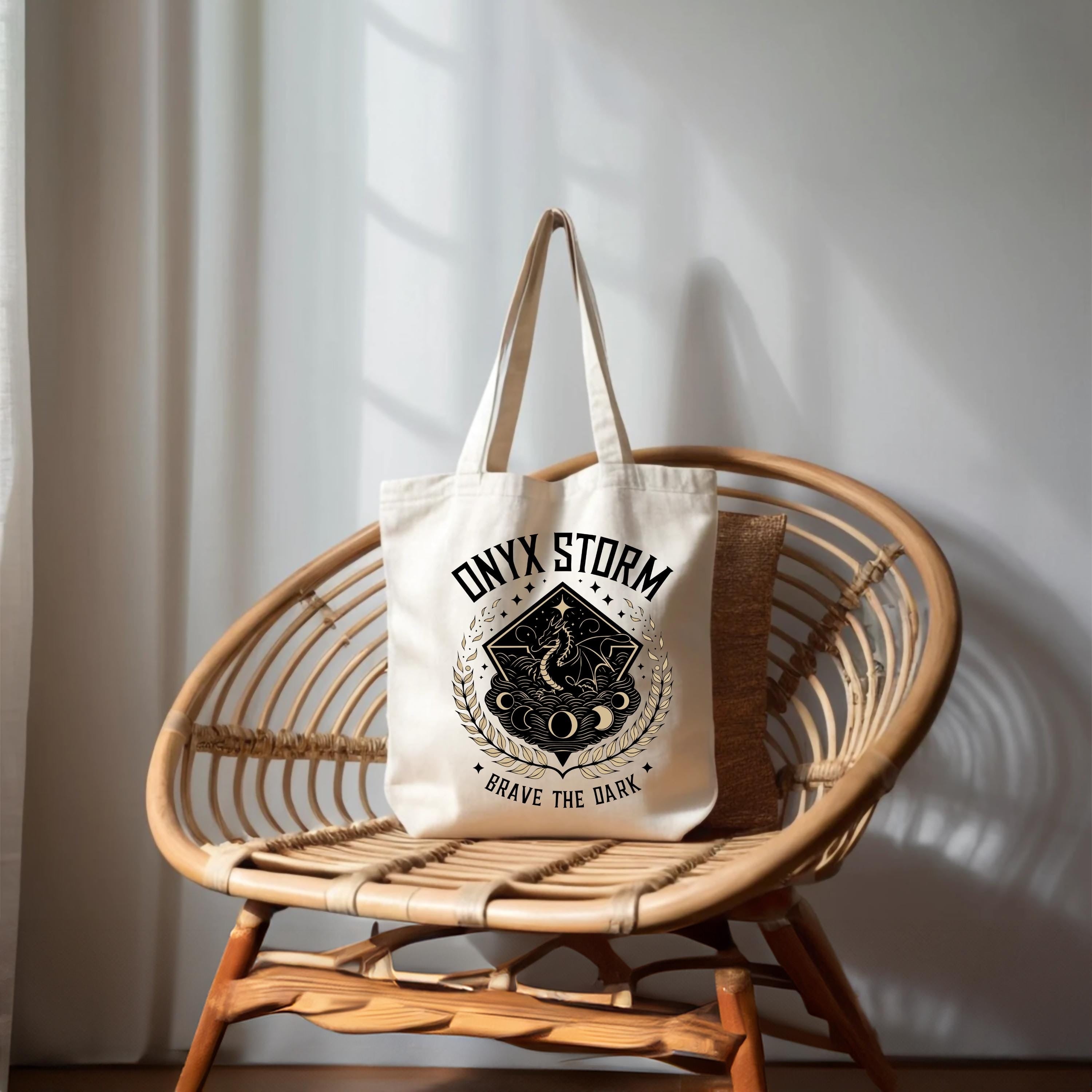 Onyx Storm Tote Bag, Fourth Wing Tote Bag, Basgiath War College Canvas Bag, Dragon Rider, Bookish Tote Bag, Riders Quadrant, Fantasy reader TBVLR35