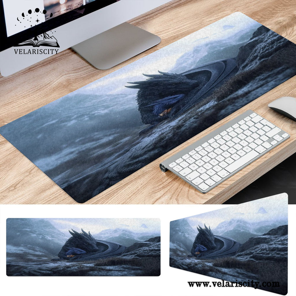 Fourth Wing Tairn Dragon Desk Mat, Fantasy Gaming Mouse Pad, Bookish Desk Decor for Readers DMVLR33
