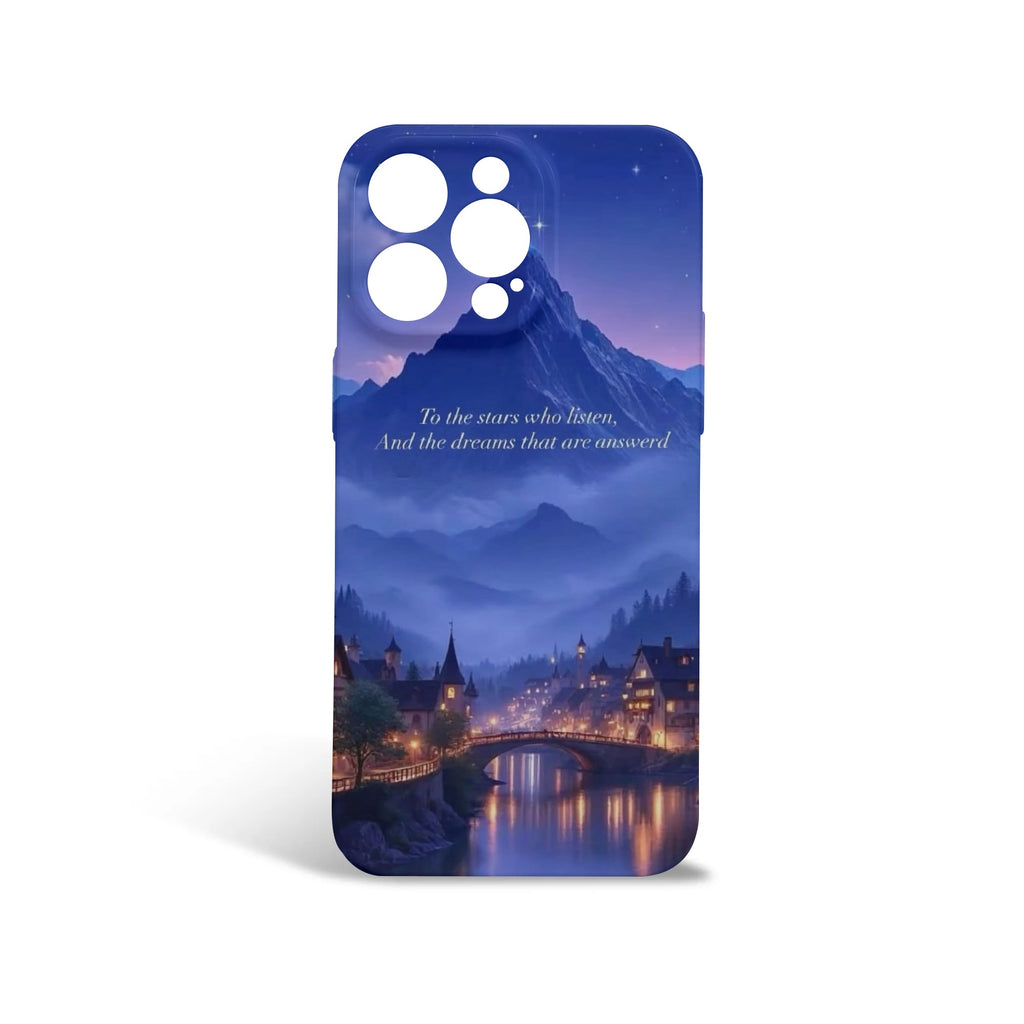 Phone Case Velaris Nightscape Design – “To the Stars Who Listen” Quote Inspired Magical Sword Design, Fantasy Novel iPhone Cover, Book Lover Gift  PCVLR34