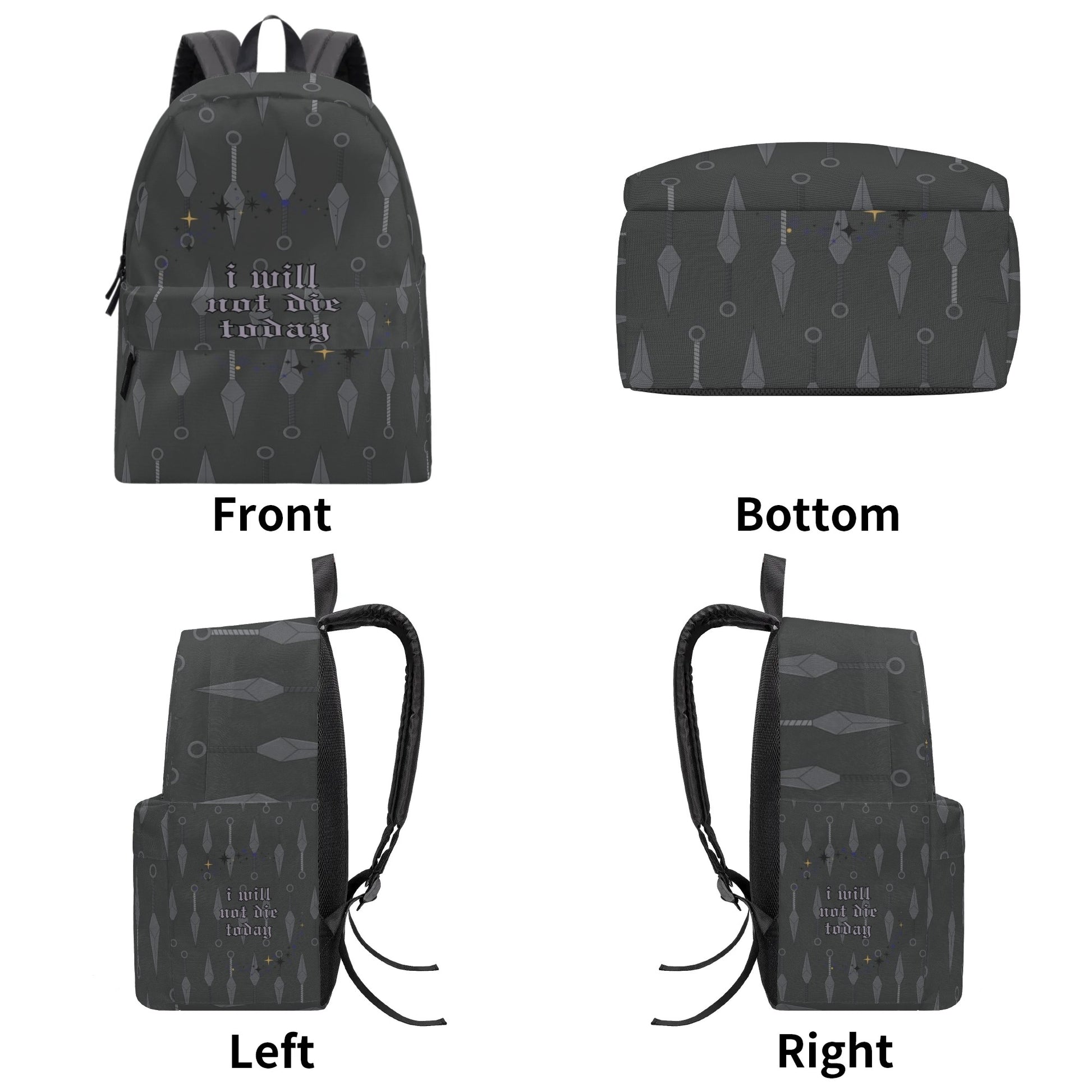 Fourth Wing Backpack, I Will Not Die Today Inspirational Quote Backpack, Book Lover Gift BPVLR31